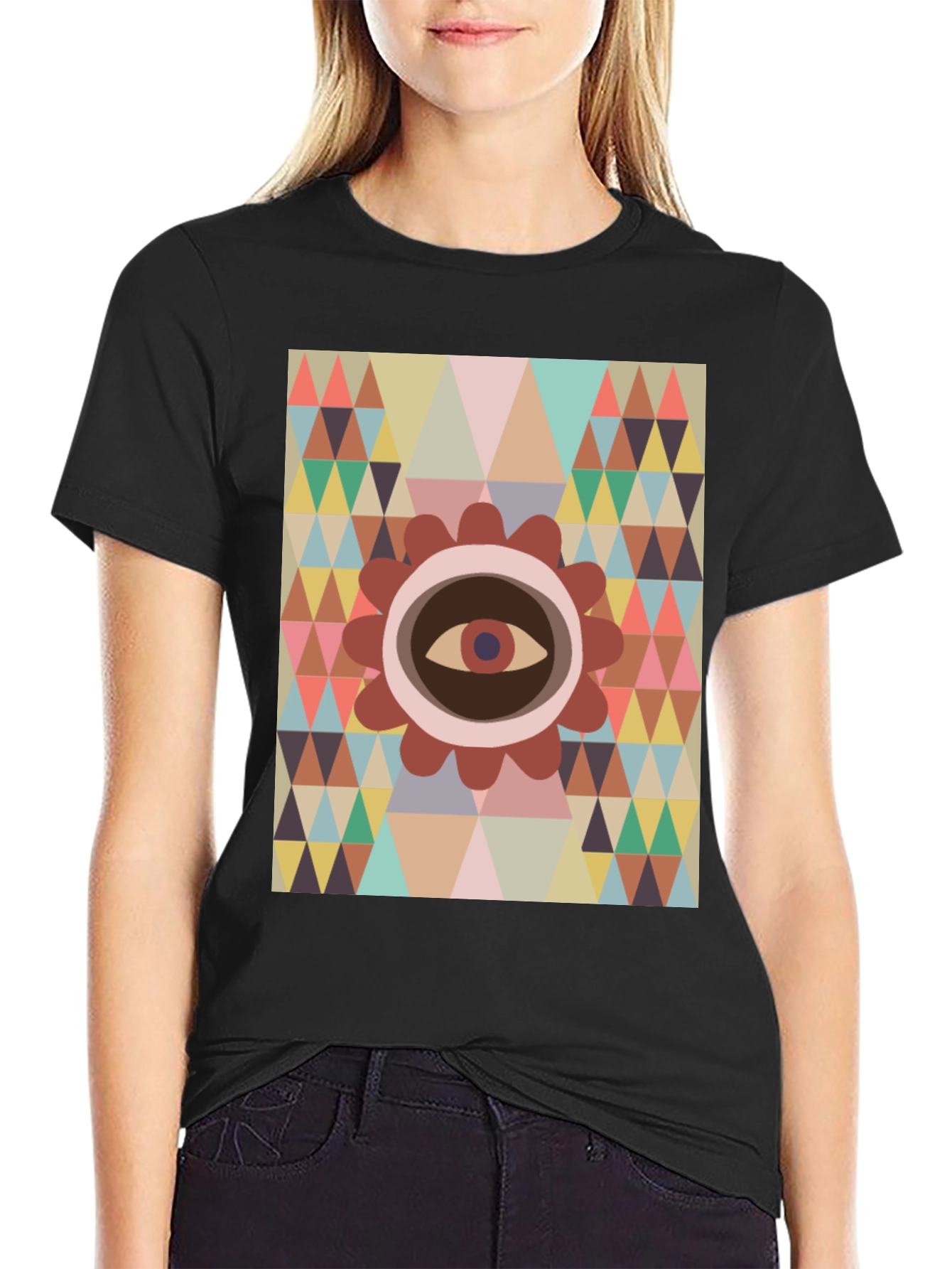 Eye Geometric T-Shirt - Modern Graphic Tee
