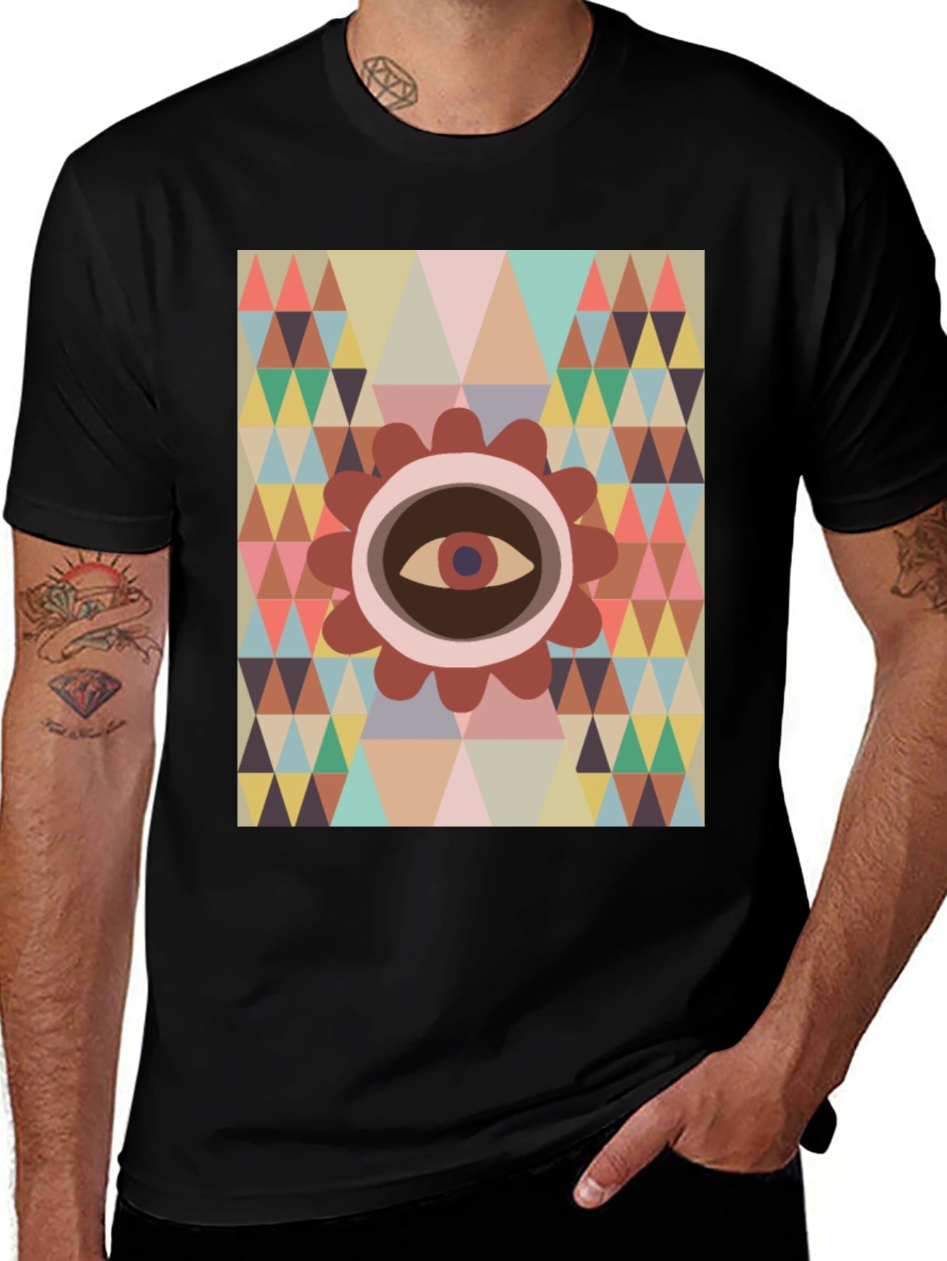 Eye Geometric T-Shirt - Modern Graphic Tee