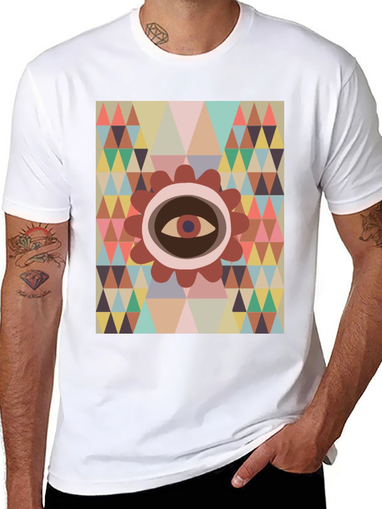 Eye Geometric T-Shirt - Modern Graphic Tee
