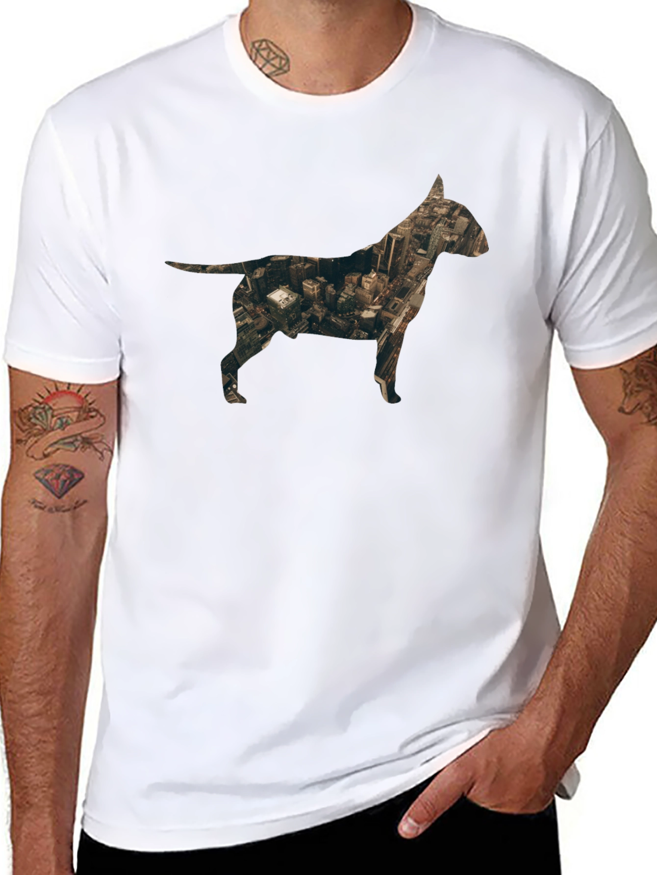 Urban Dog Silhouette T-Shirt - Mens Black Tee