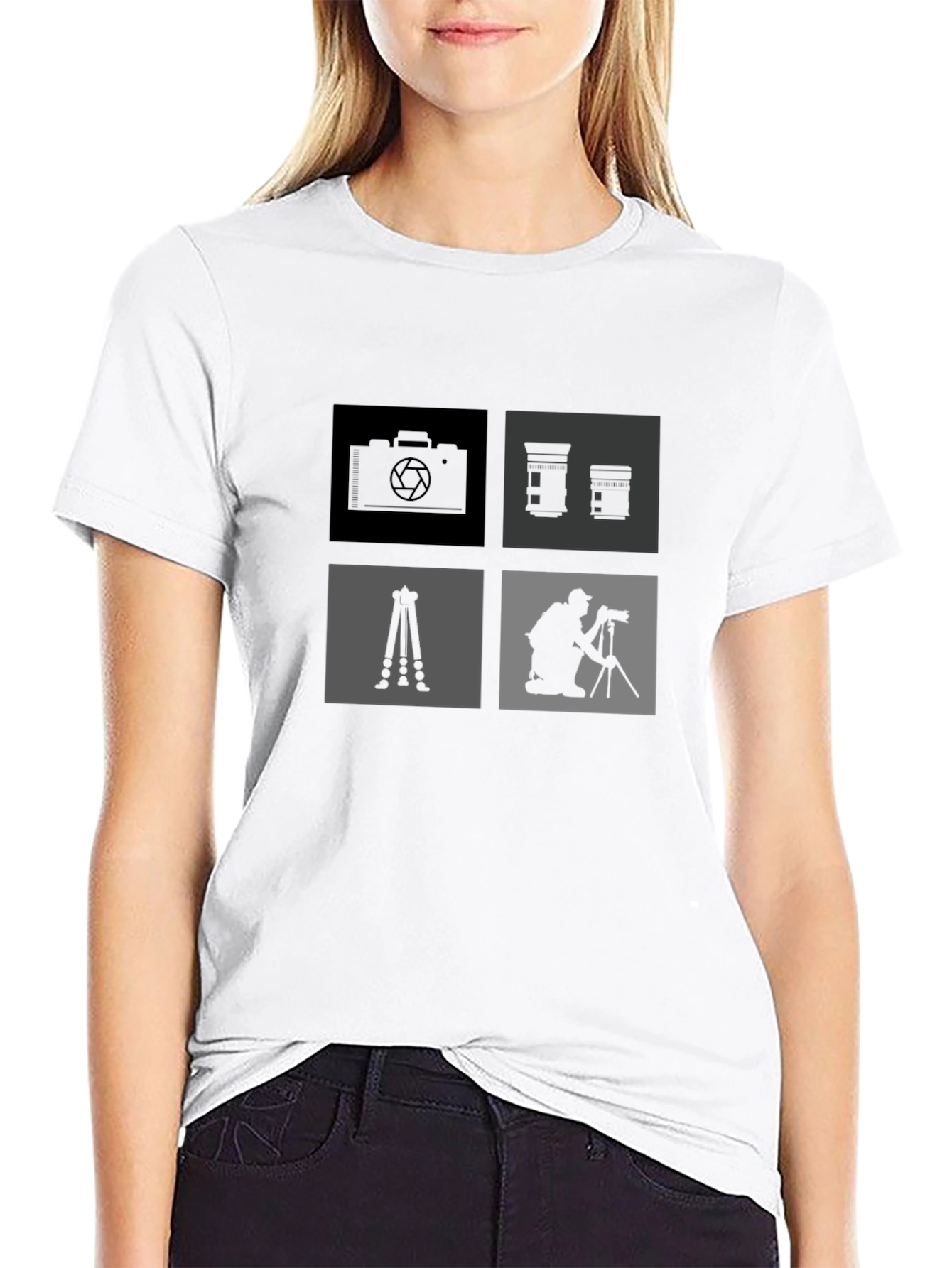 Photographer Design T-Shirt - Camera & Tripod