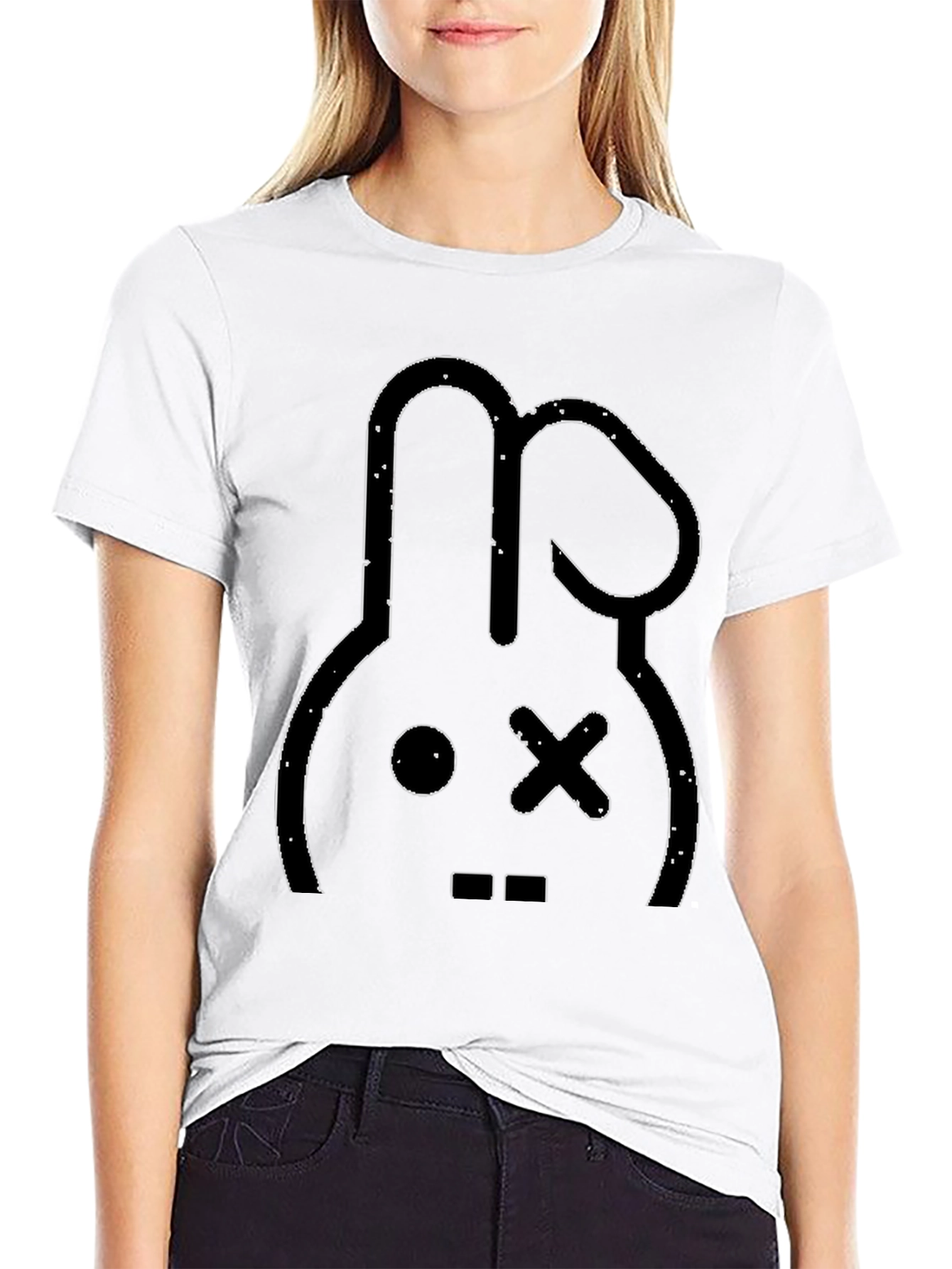 Cool Rabbit Graphic Black T-Shirt