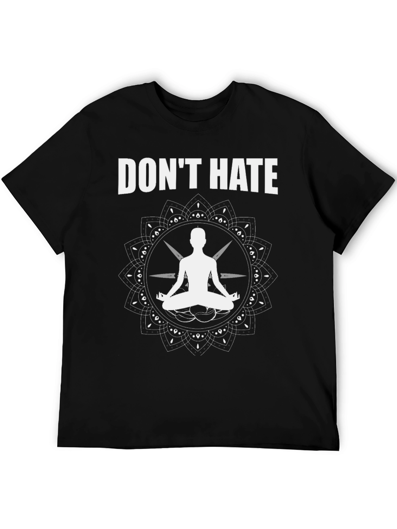 Dont Hate Yoga Graphic Tee - Black Cotton Blend