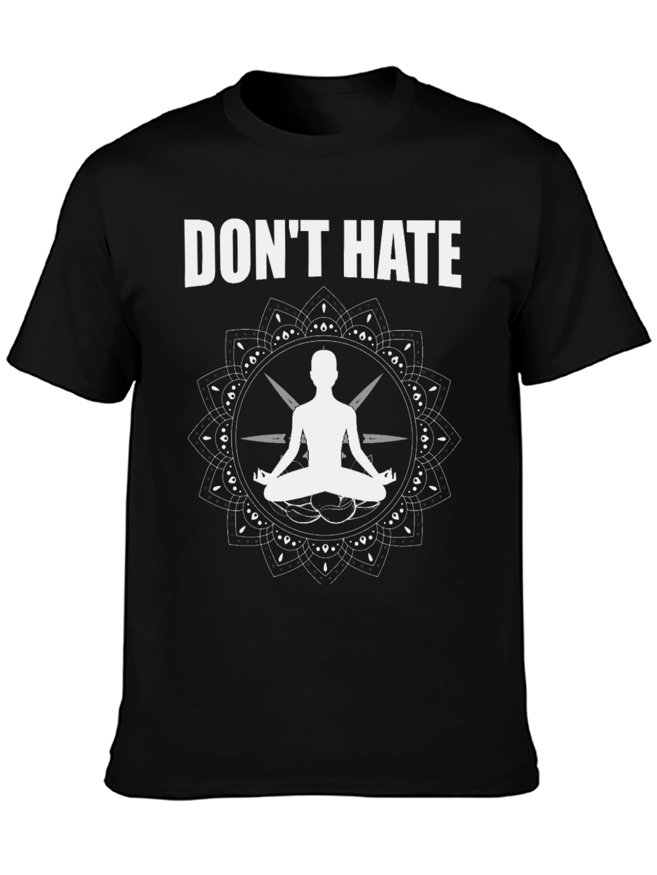 Dont Hate Yoga Graphic Tee - Black Cotton Blend