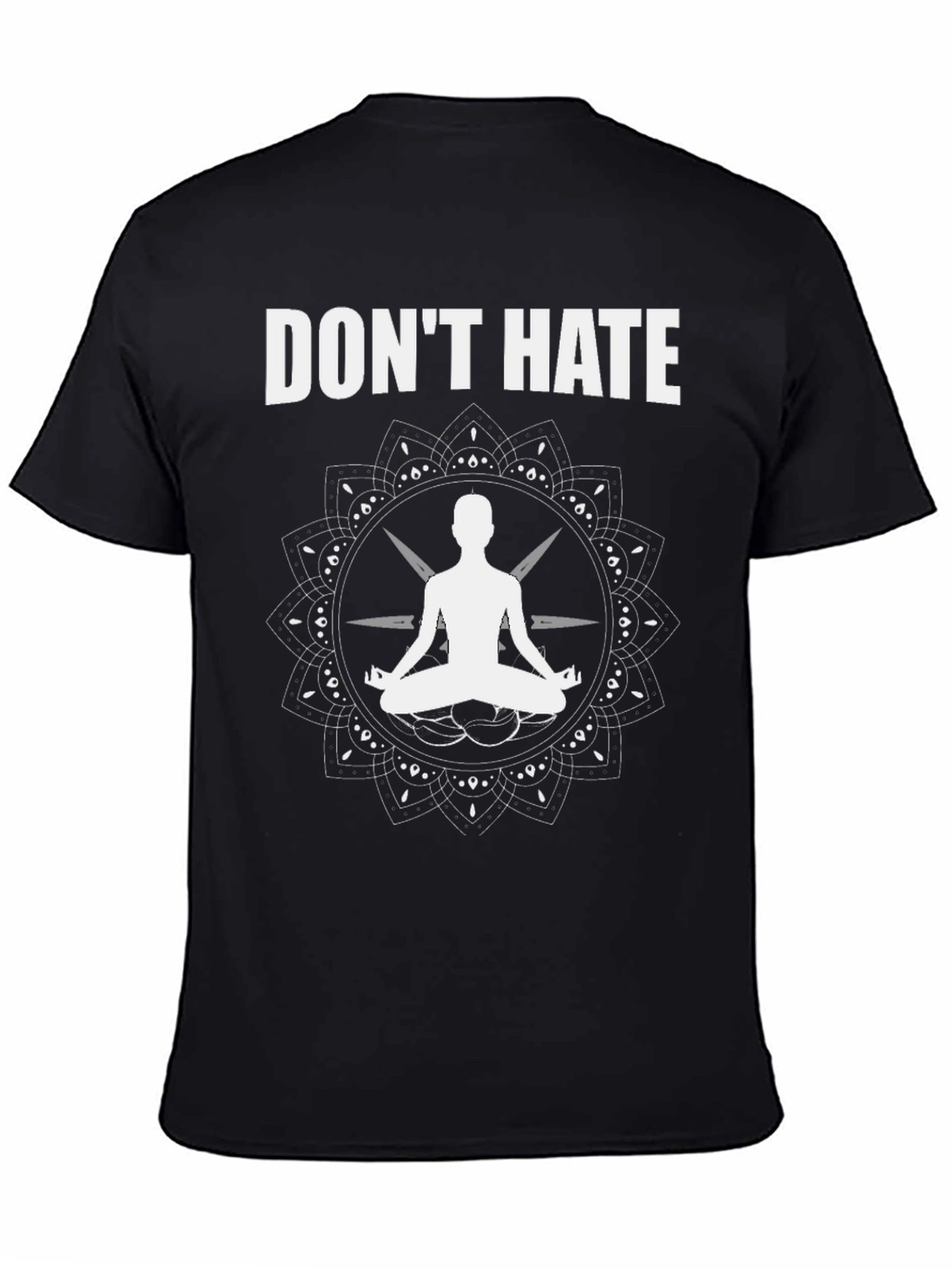 Dont Hate Yoga Graphic Tee - Black Cotton Blend
