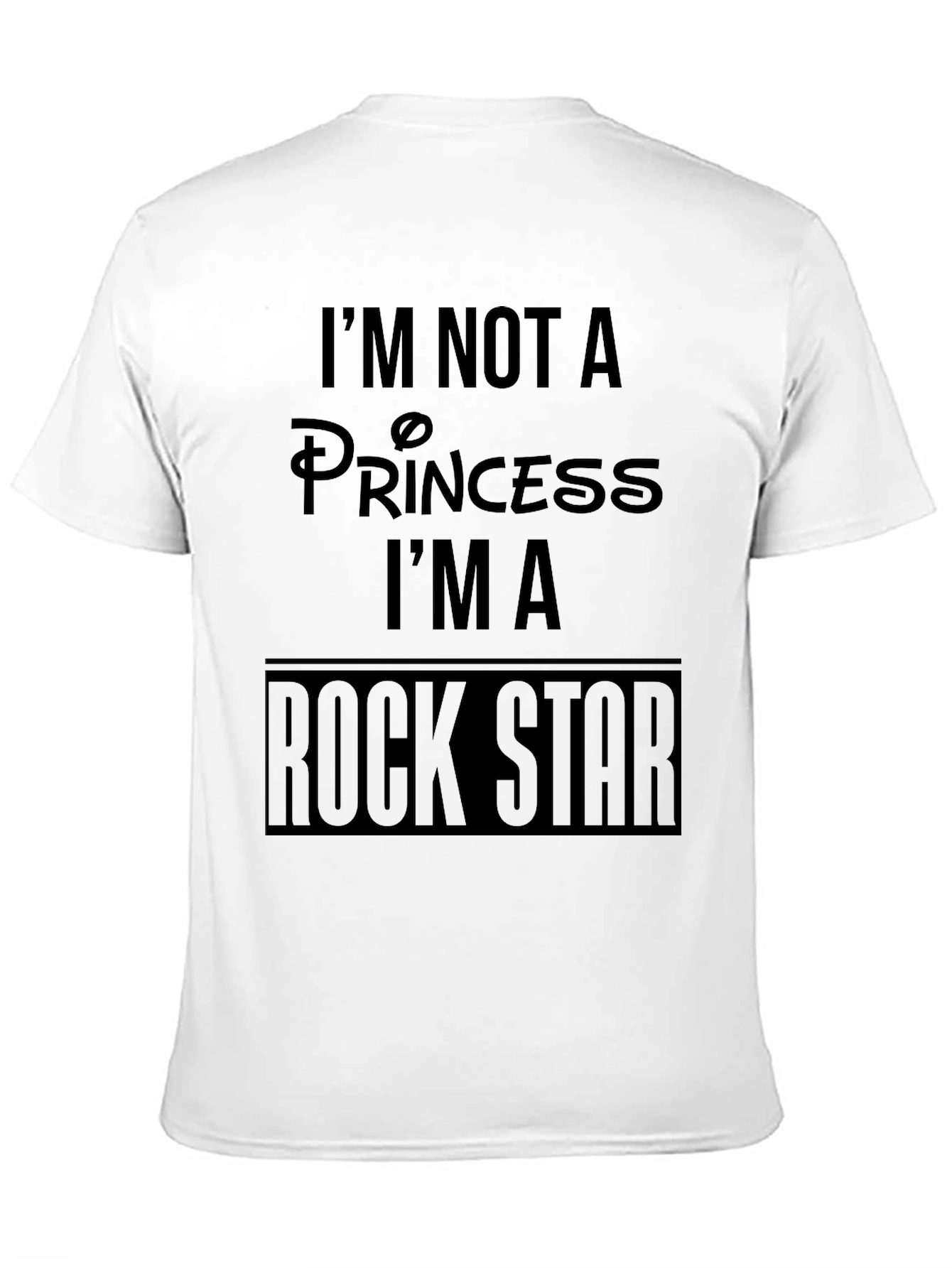 Im Not A Princess Rock Star Mens Black T-Shirt