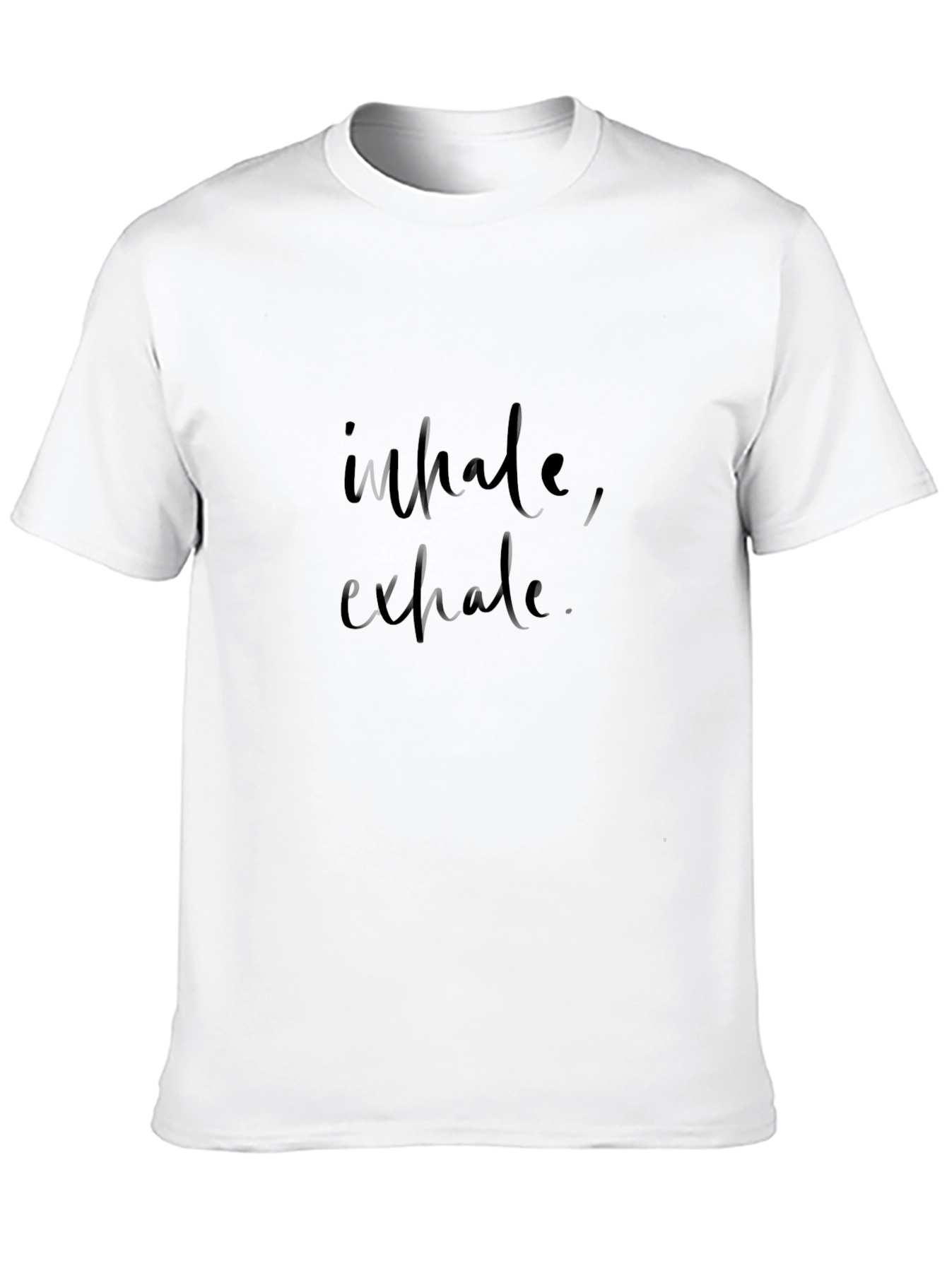 Inhale Exhale Black Graphic Tee - Relaxed Fit