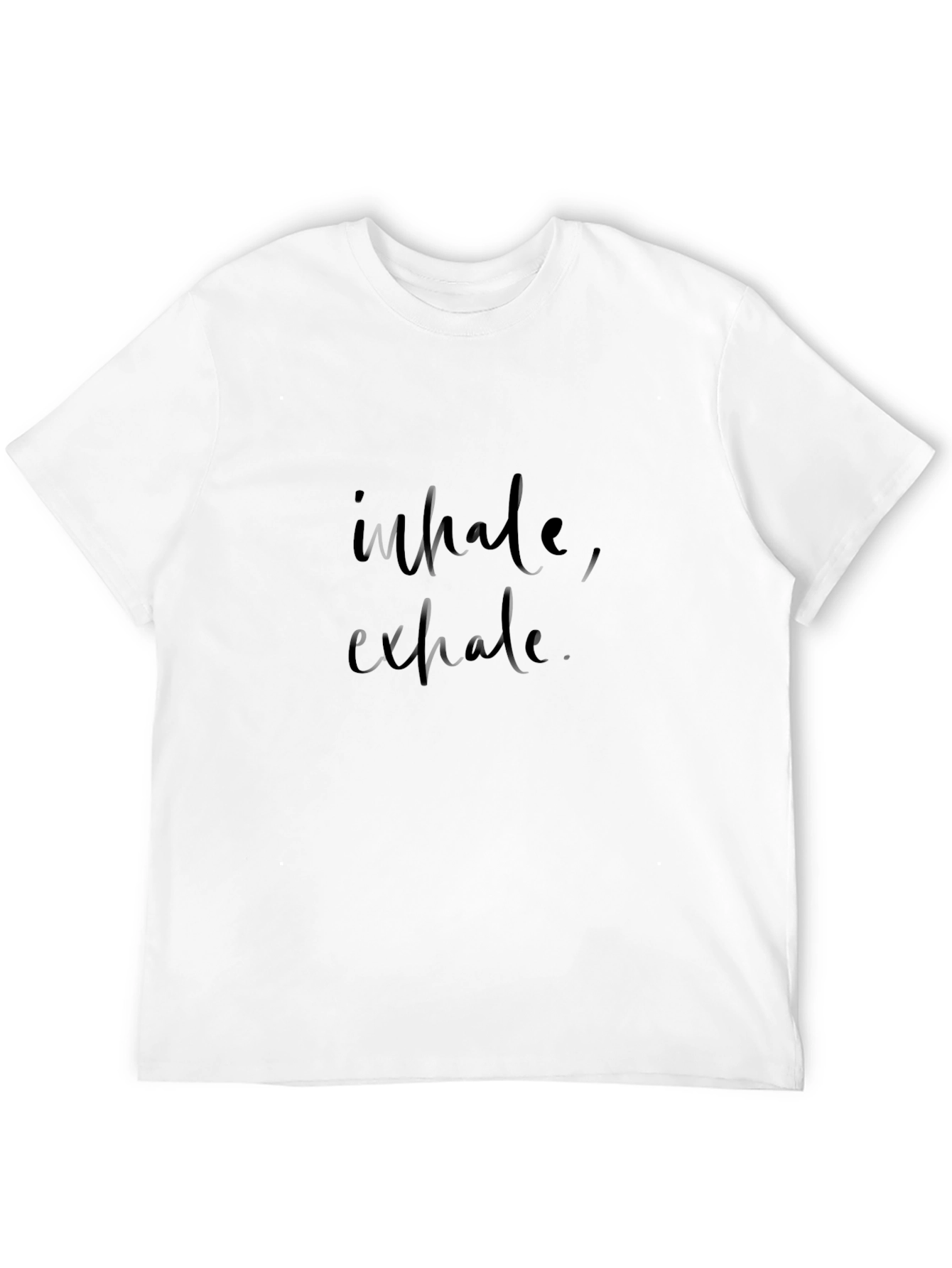Inhale Exhale Black Graphic Tee - Relaxed Fit