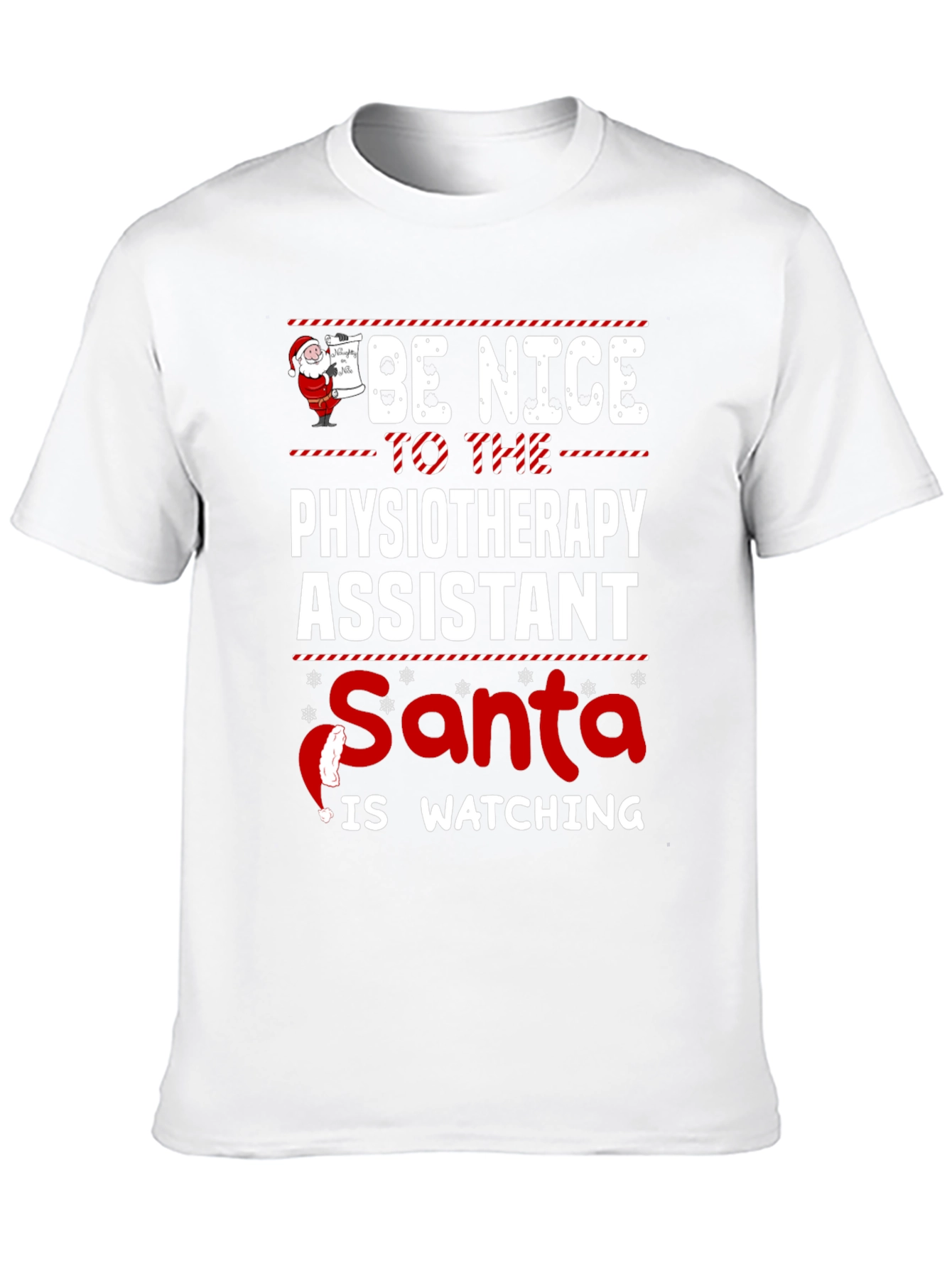 Physiotherapy Assistant Santa Watching T-Shirt