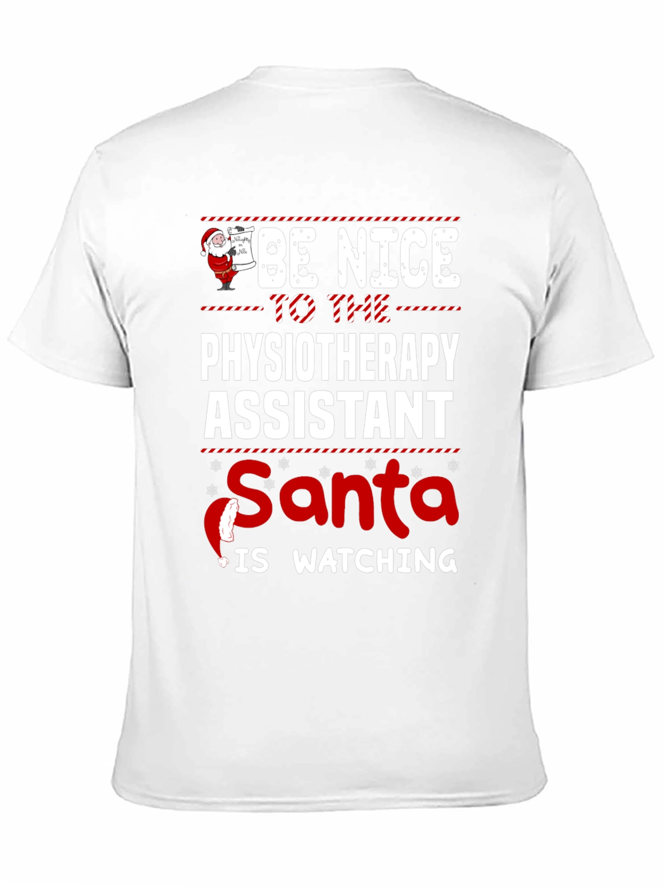 Physiotherapy Assistant Santa Watching T-Shirt