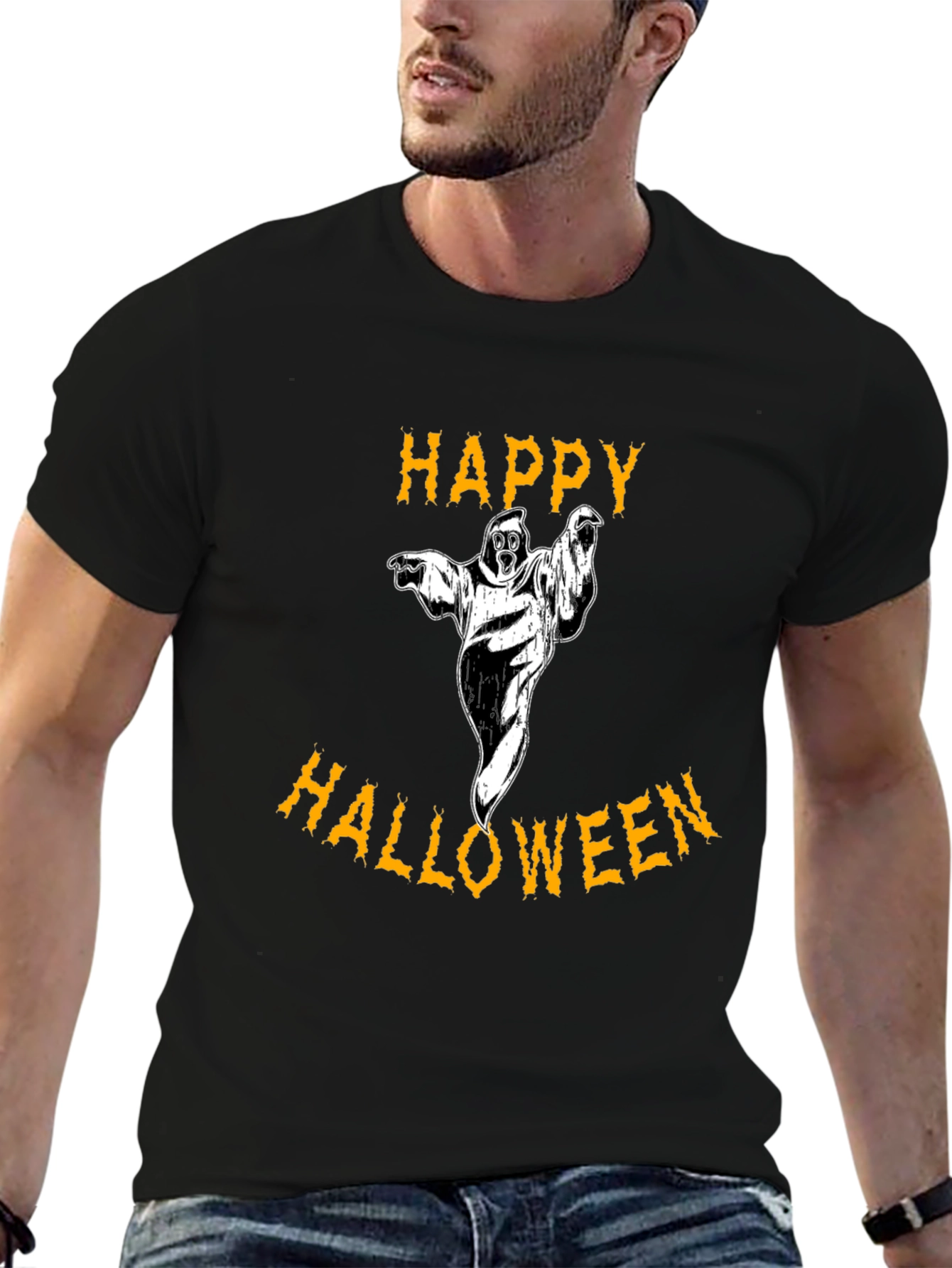 Happy Halloween Graphic Tee - Ghost Design