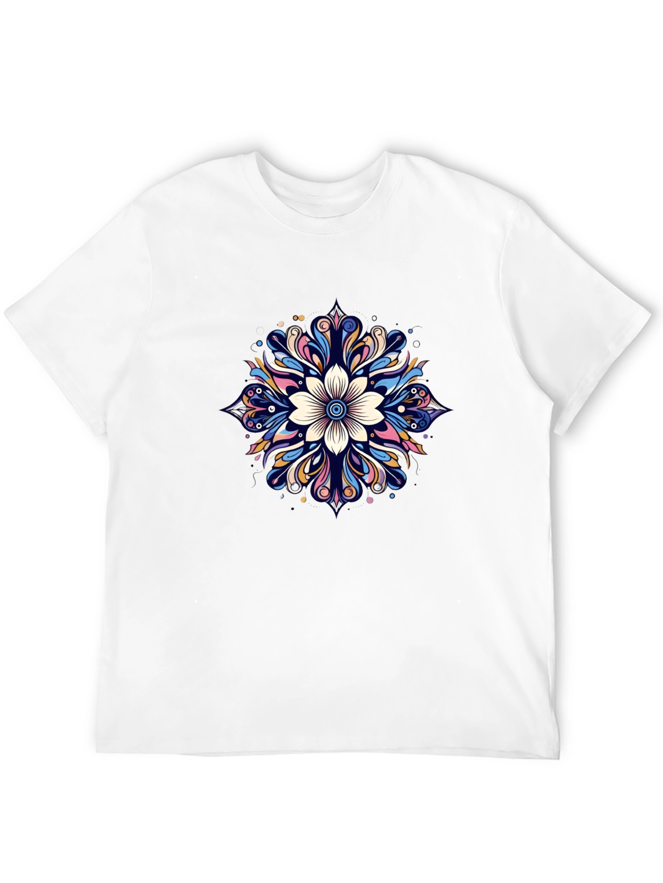 Floral Mandala Graphic Black T-Shirt