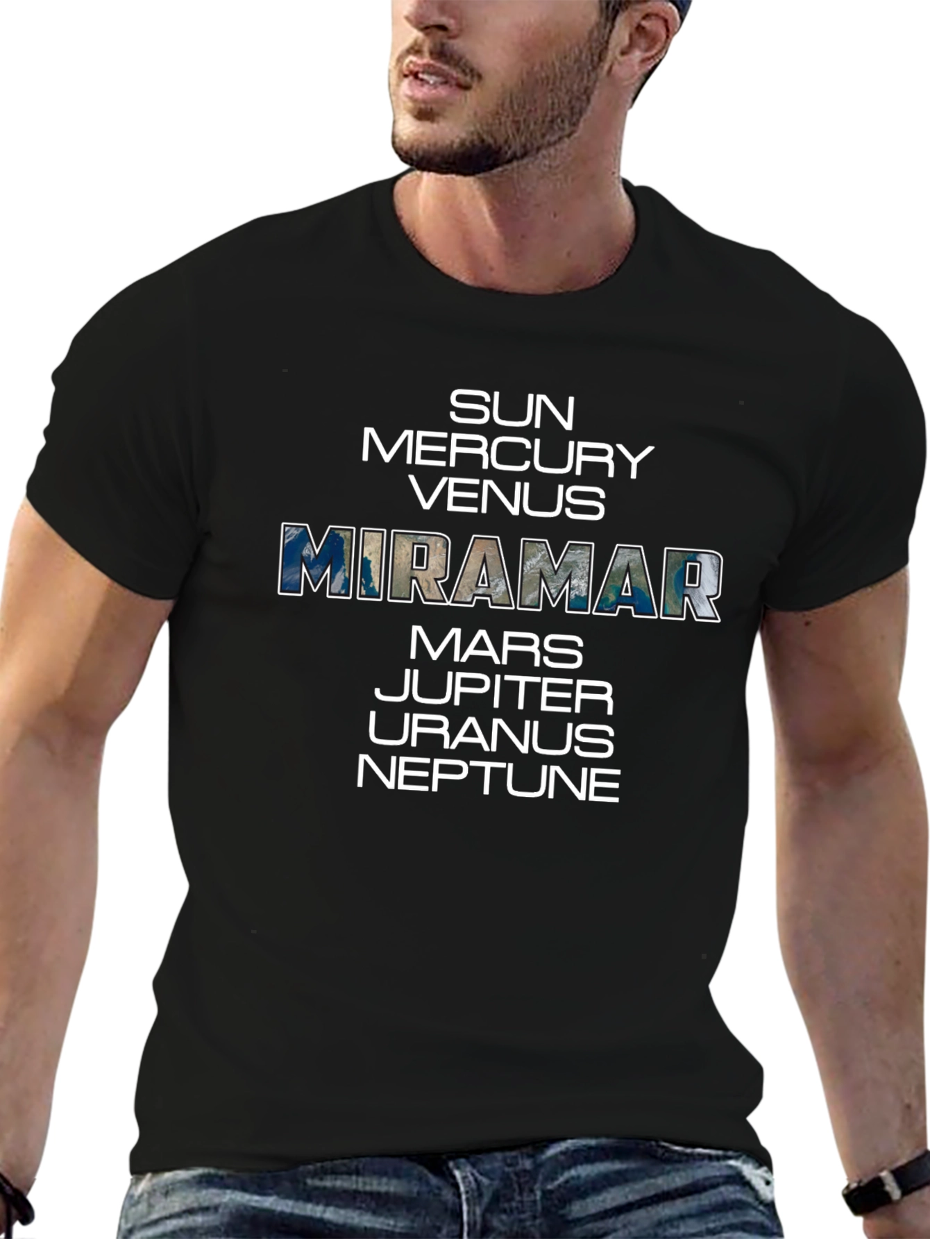 Planets List T-Shirt - Miramar Earth Design
