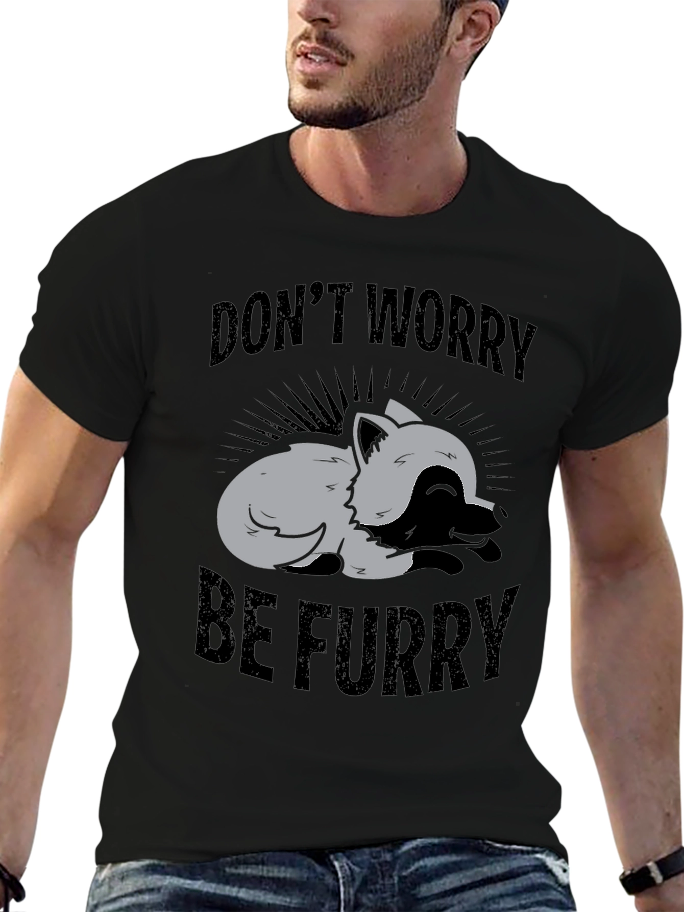 Dont Worry Be Furry Graphic T-Shirt