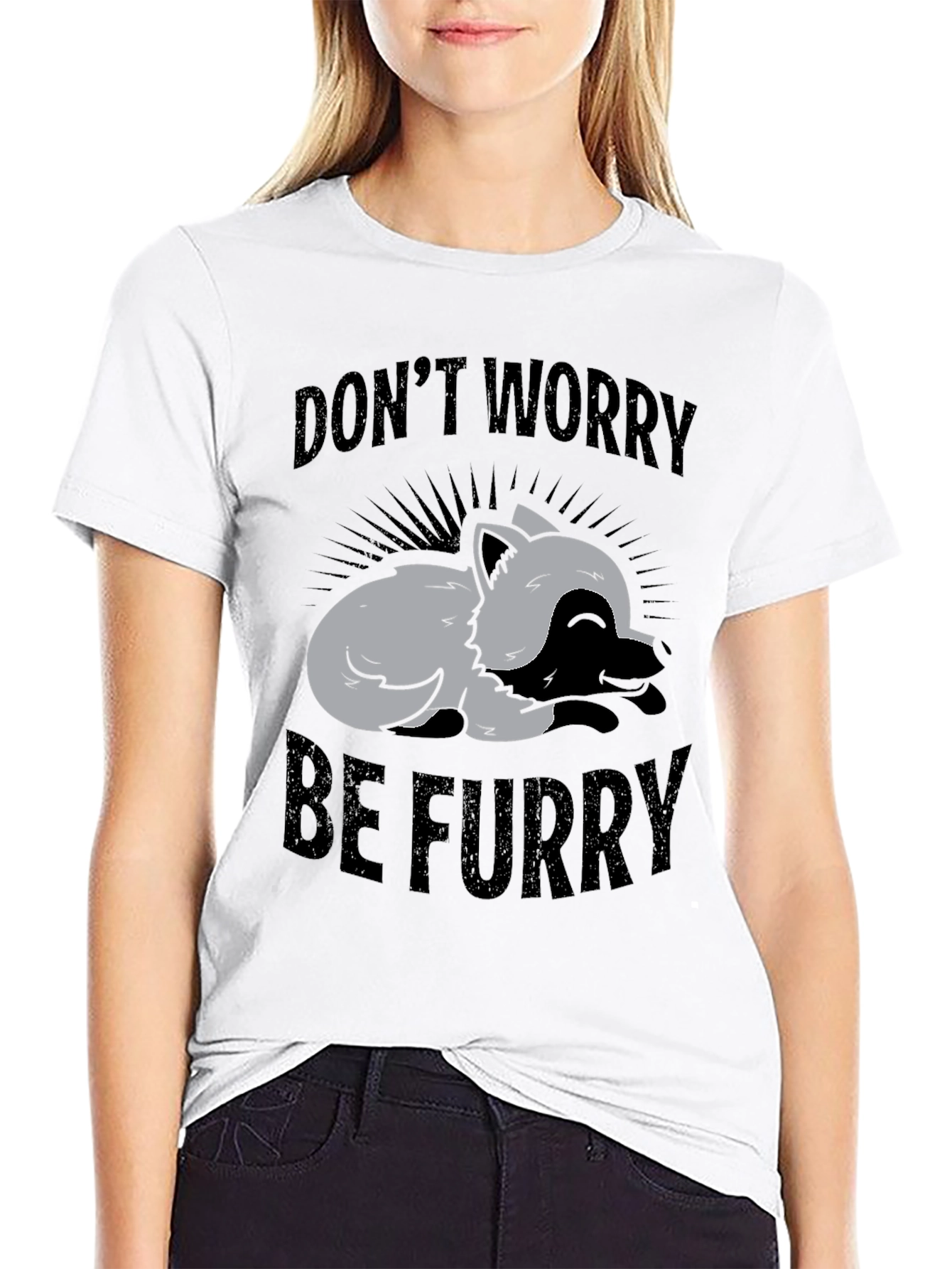 Dont Worry Be Furry Graphic T-Shirt