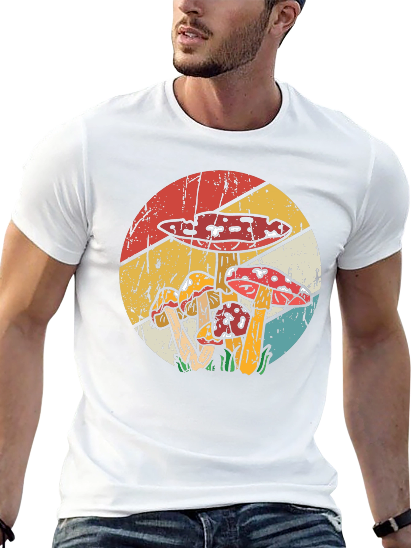 Retro Mushroom T-Shirt - Black