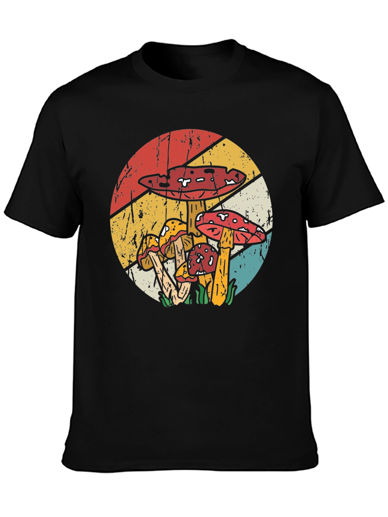 Retro Mushroom T-Shirt - Black