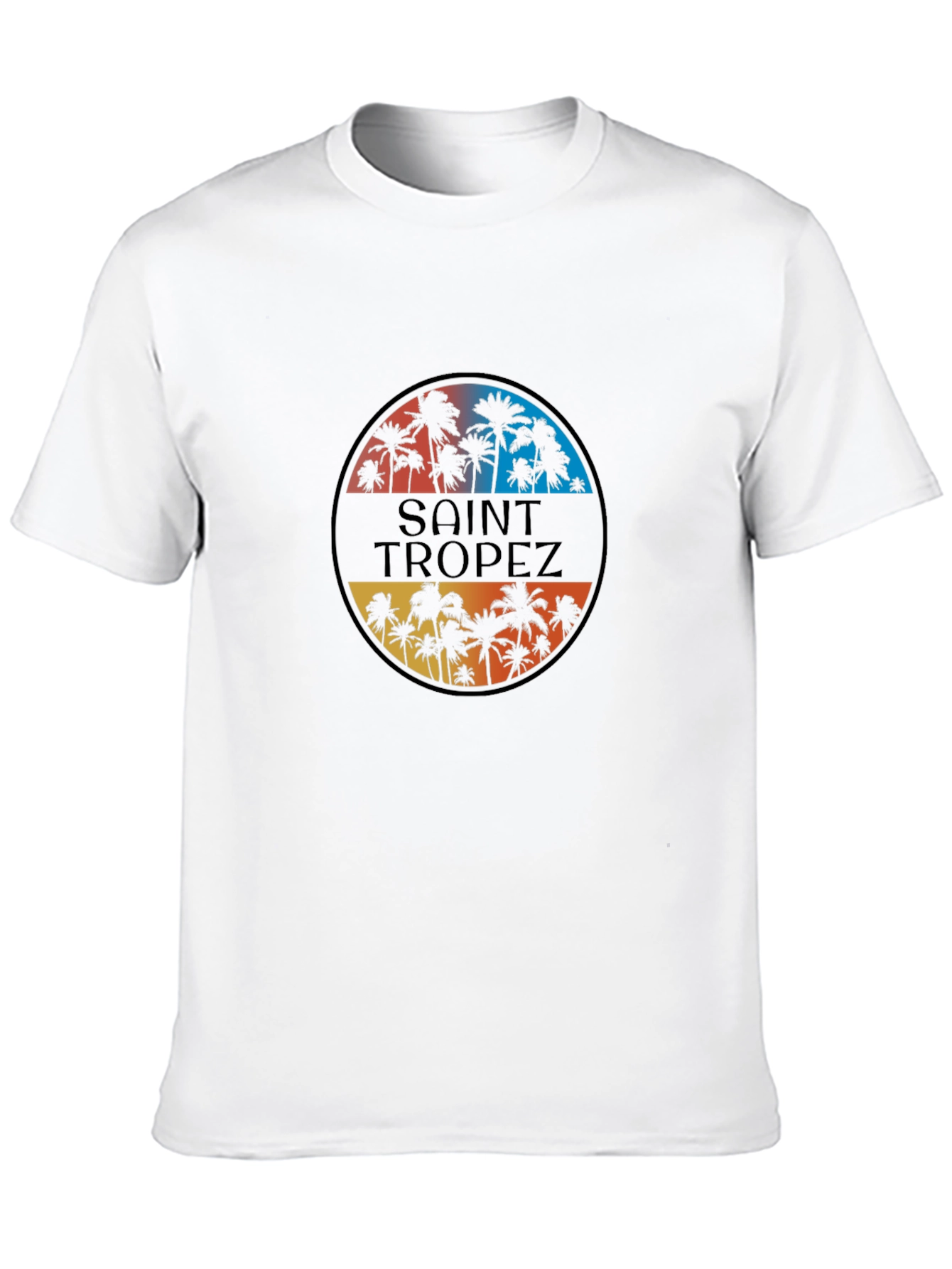 Saint Tropez Palm Tee - Retro Style