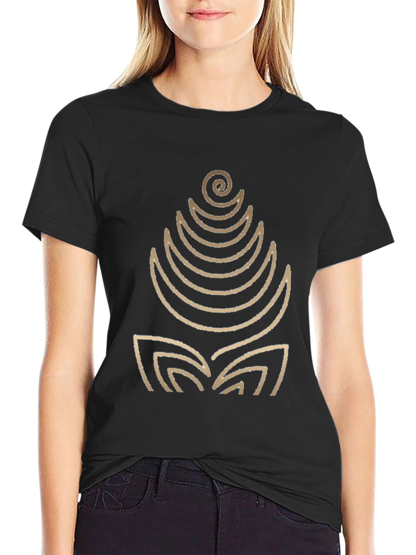 Abstract Tree Graphic Black T-Shirt