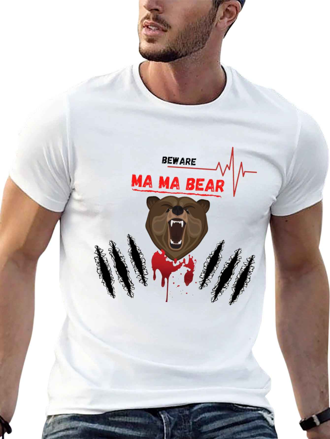 Beware Mama Bear T-Shirt - Graphic Print