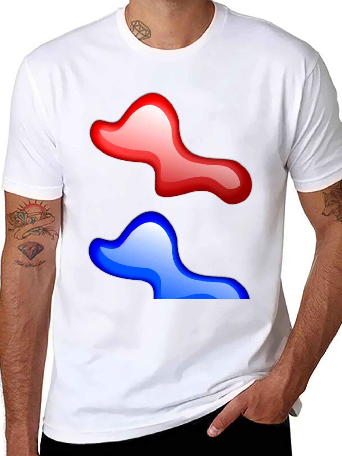 Abstract Red & Blue Graphic Tee