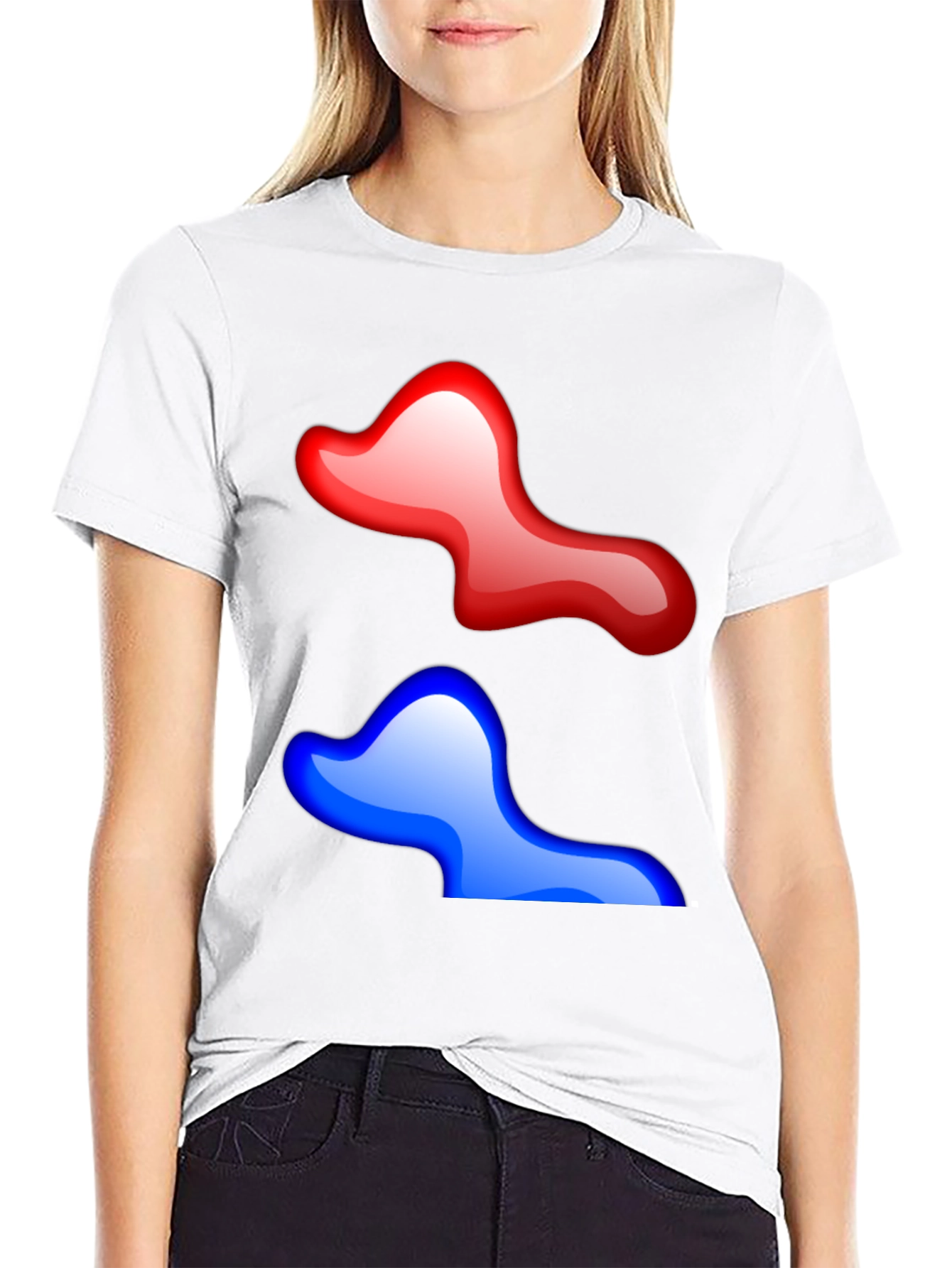 Abstract Red & Blue Graphic Tee