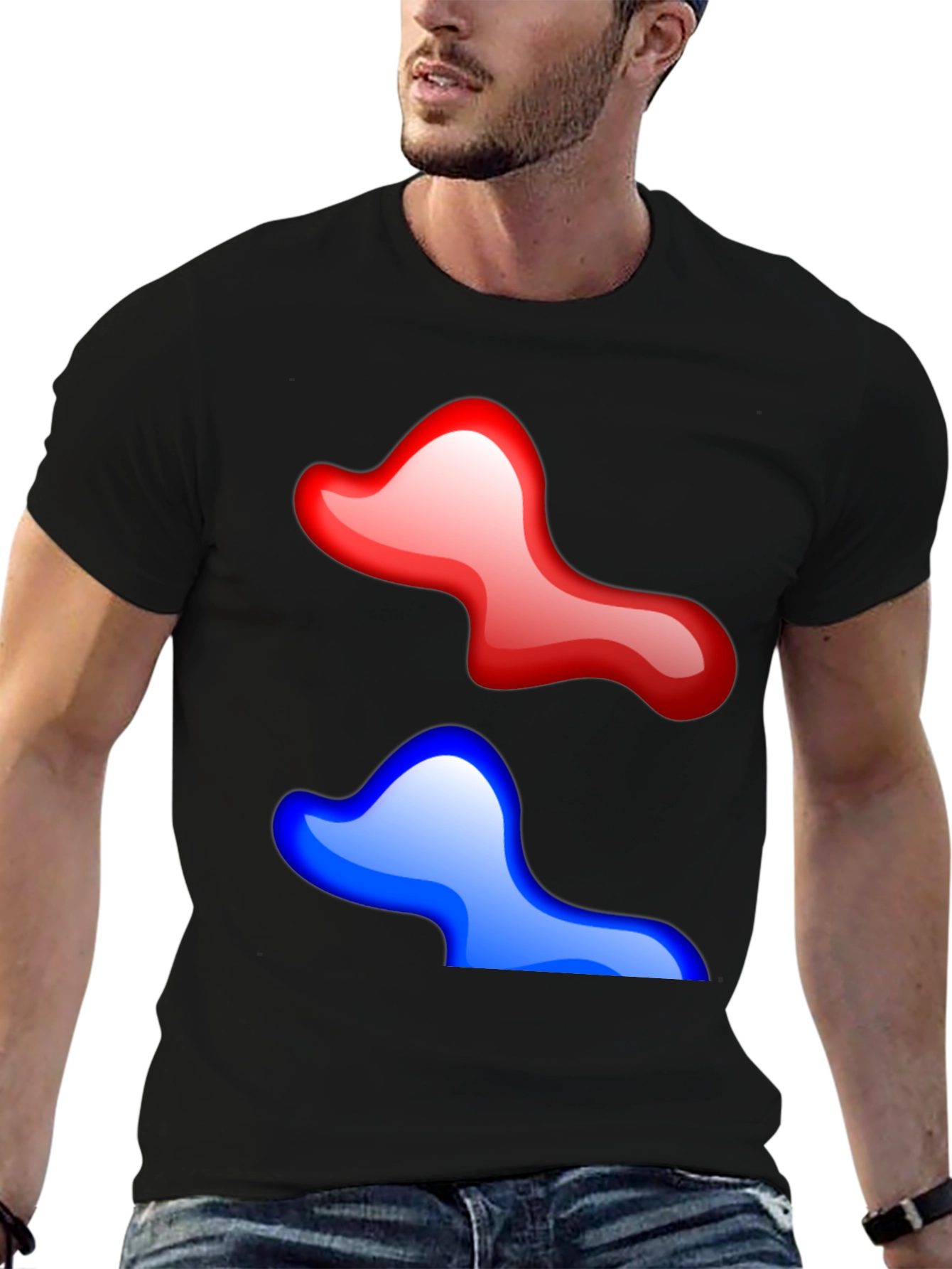 Abstract Red & Blue Graphic Tee