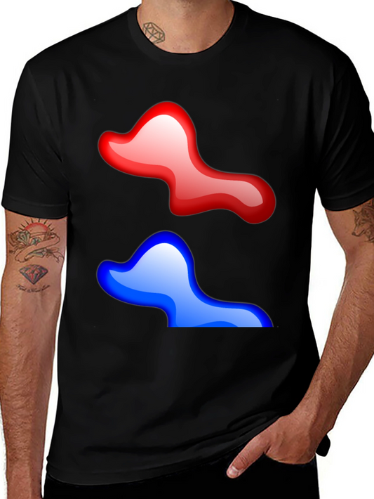 Abstract Red & Blue Graphic Tee