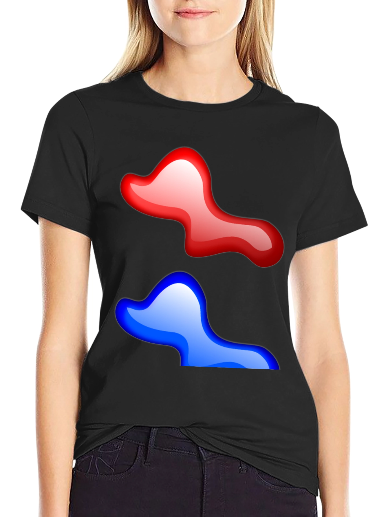 Abstract Red & Blue Graphic Tee