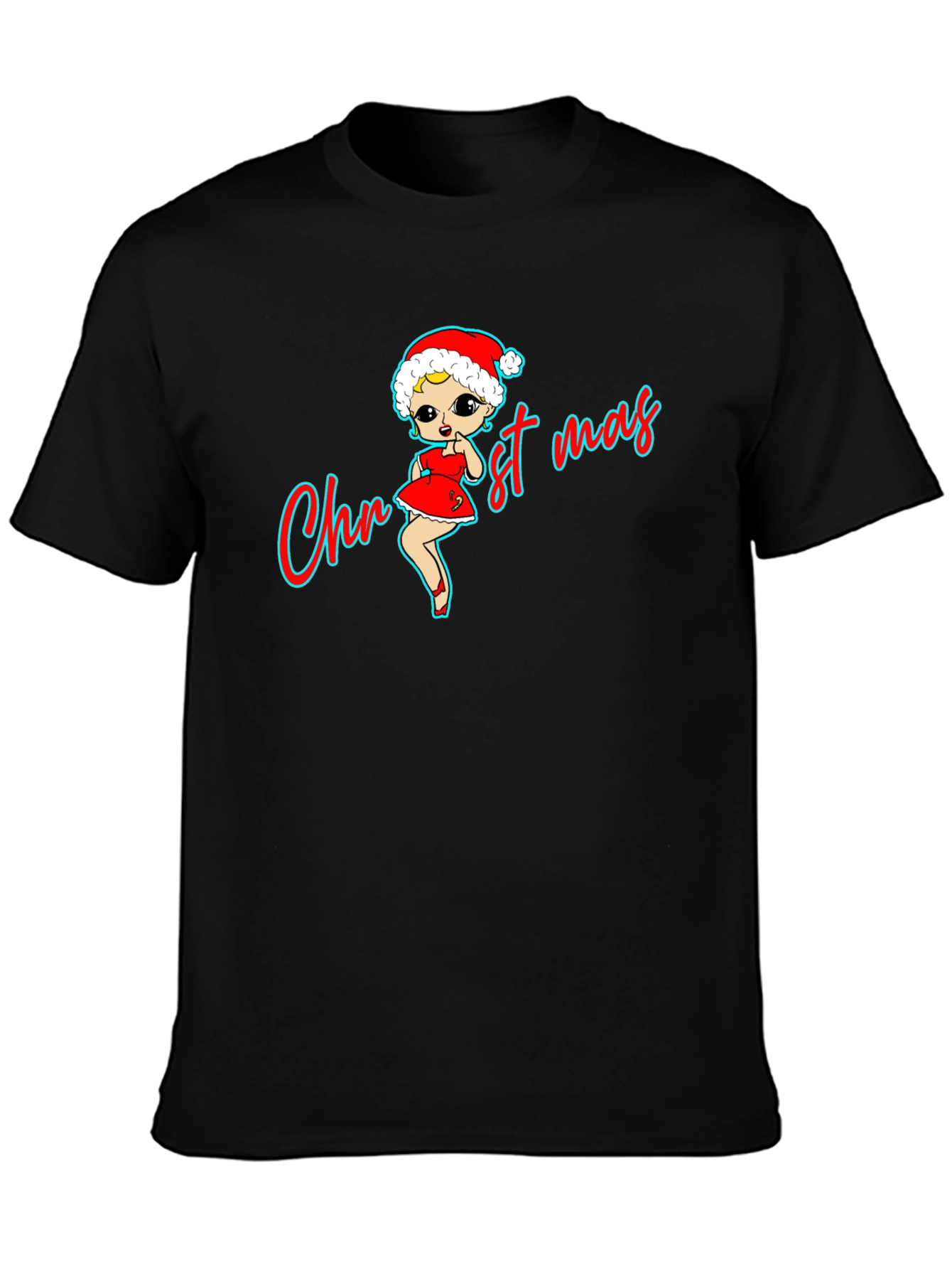 Christmas Betty Boop Black T-Shirt