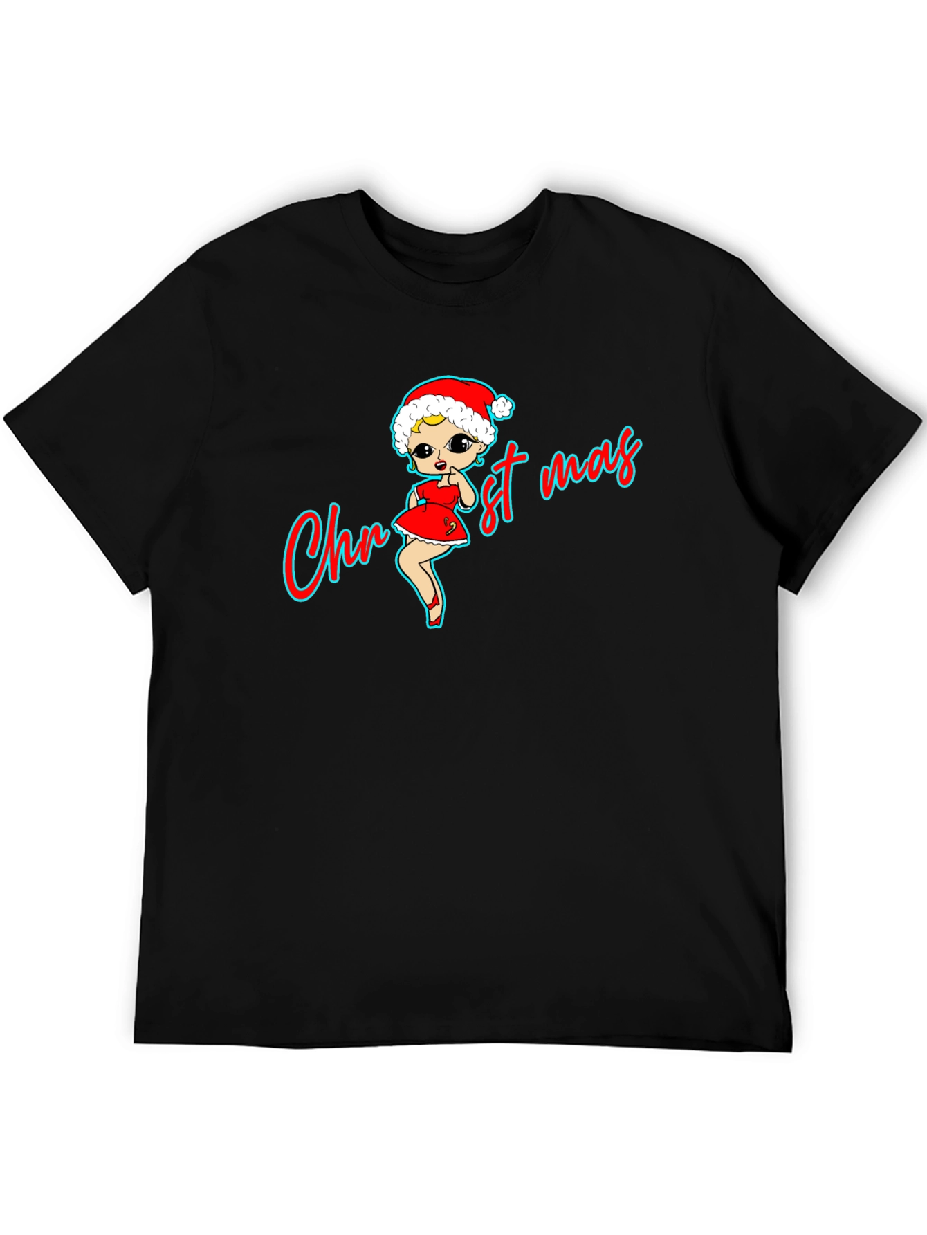 Christmas Betty Boop Black T-Shirt