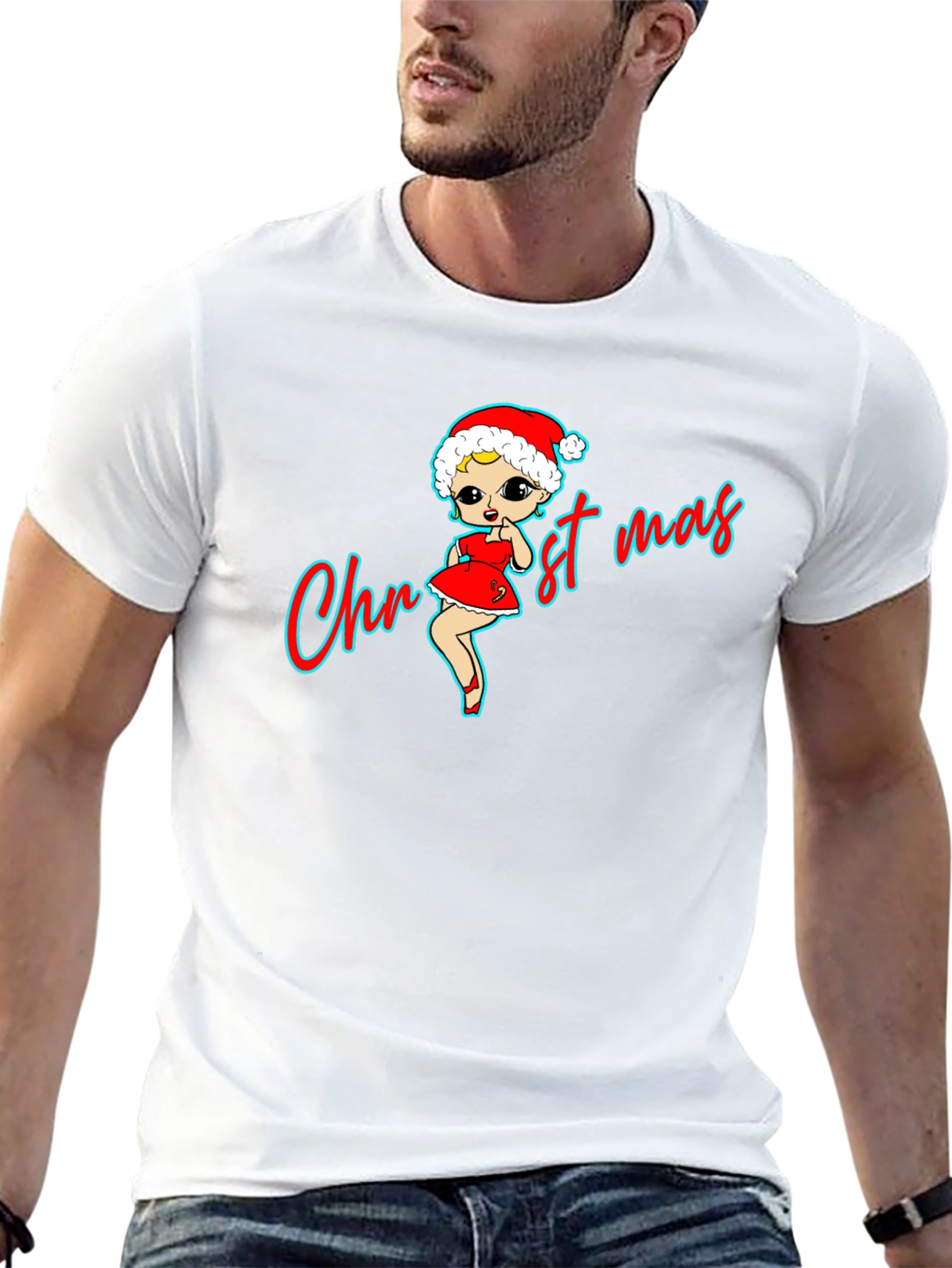 Christmas Betty Boop Black T-Shirt