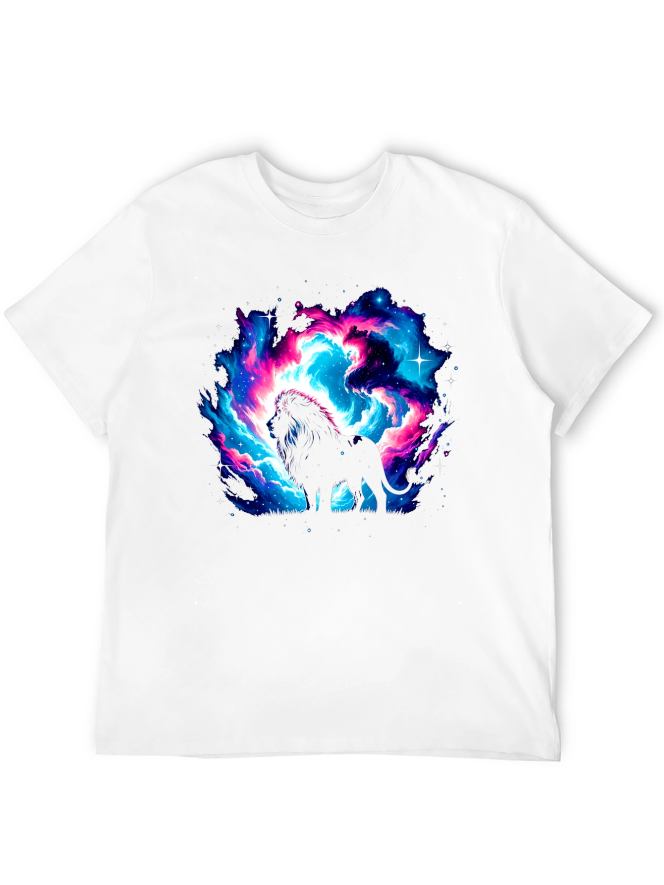 Galaxy Lion Graphic Black T-Shirt