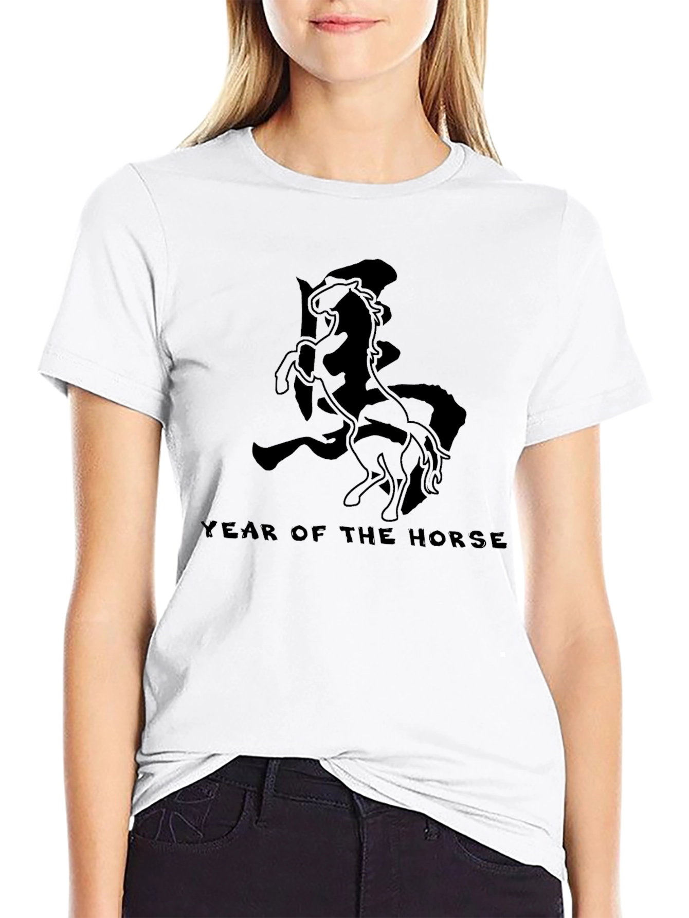 Year of the Horse Graphic Black T-Shirt