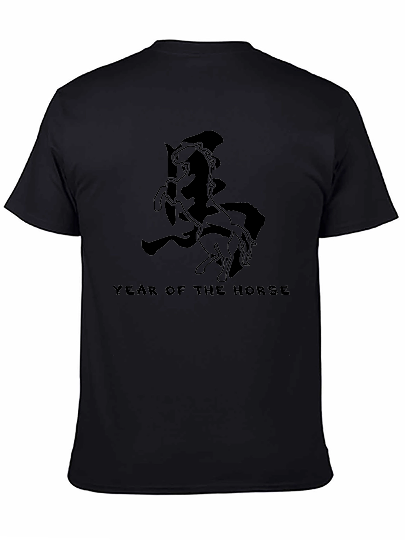 Year of the Horse Graphic Black T-Shirt