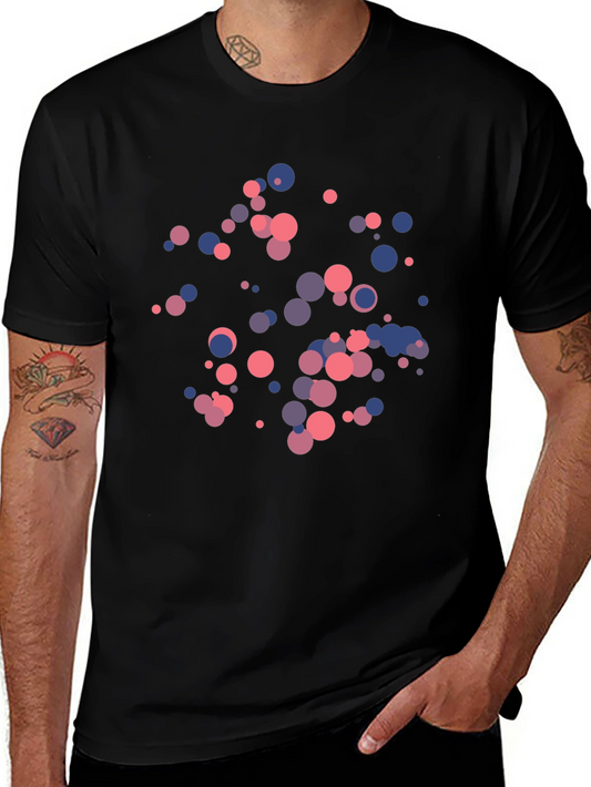 Abstract Dots Graphic Black T-Shirt