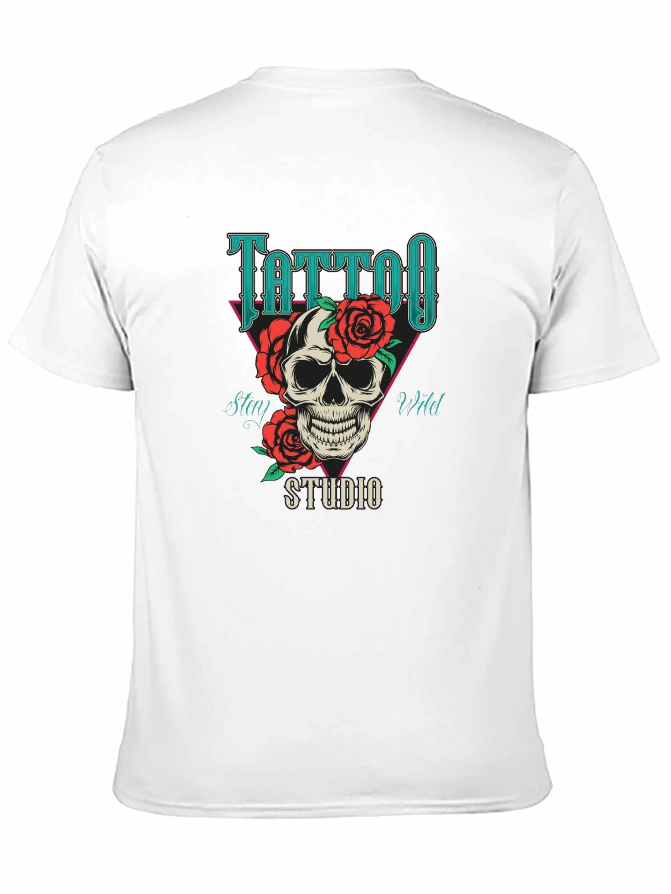 Tattoo Studio Skull Rose Graphic T-Shirt