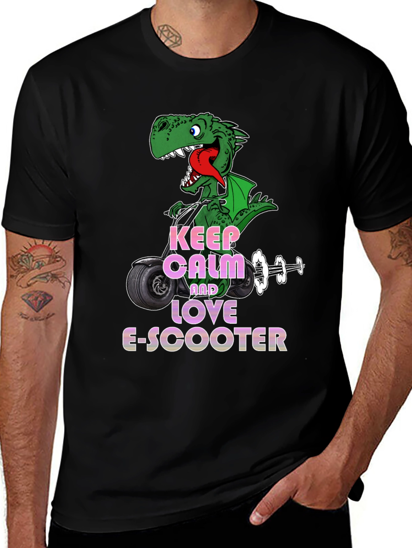 Dino E-Scooter T-Shirt - Keep Calm and Love!