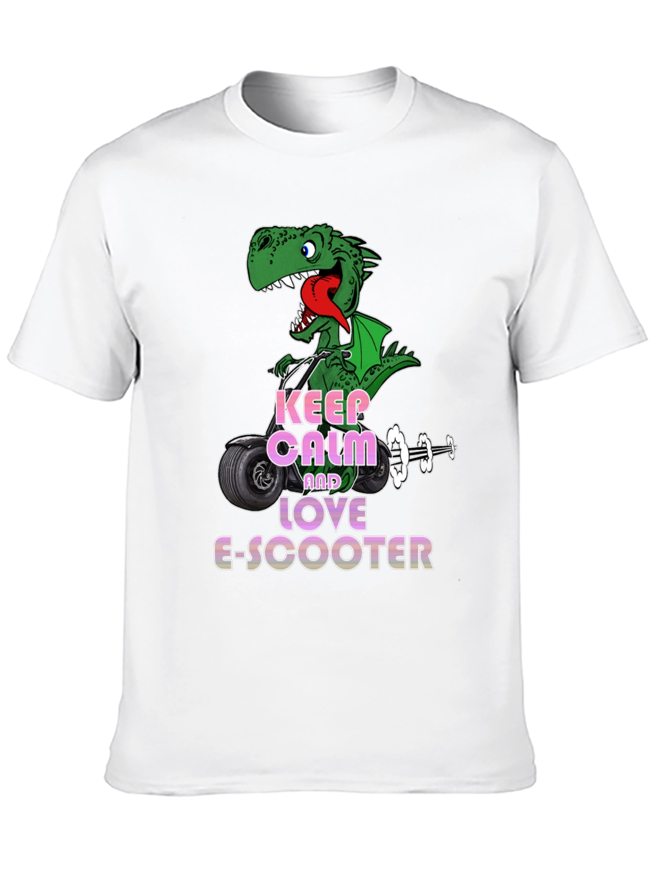 Dino E-Scooter T-Shirt - Keep Calm and Love!