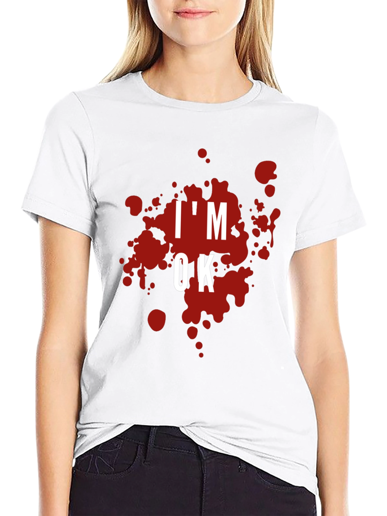 Im OK Blood Splatter Graphic T-Shirt