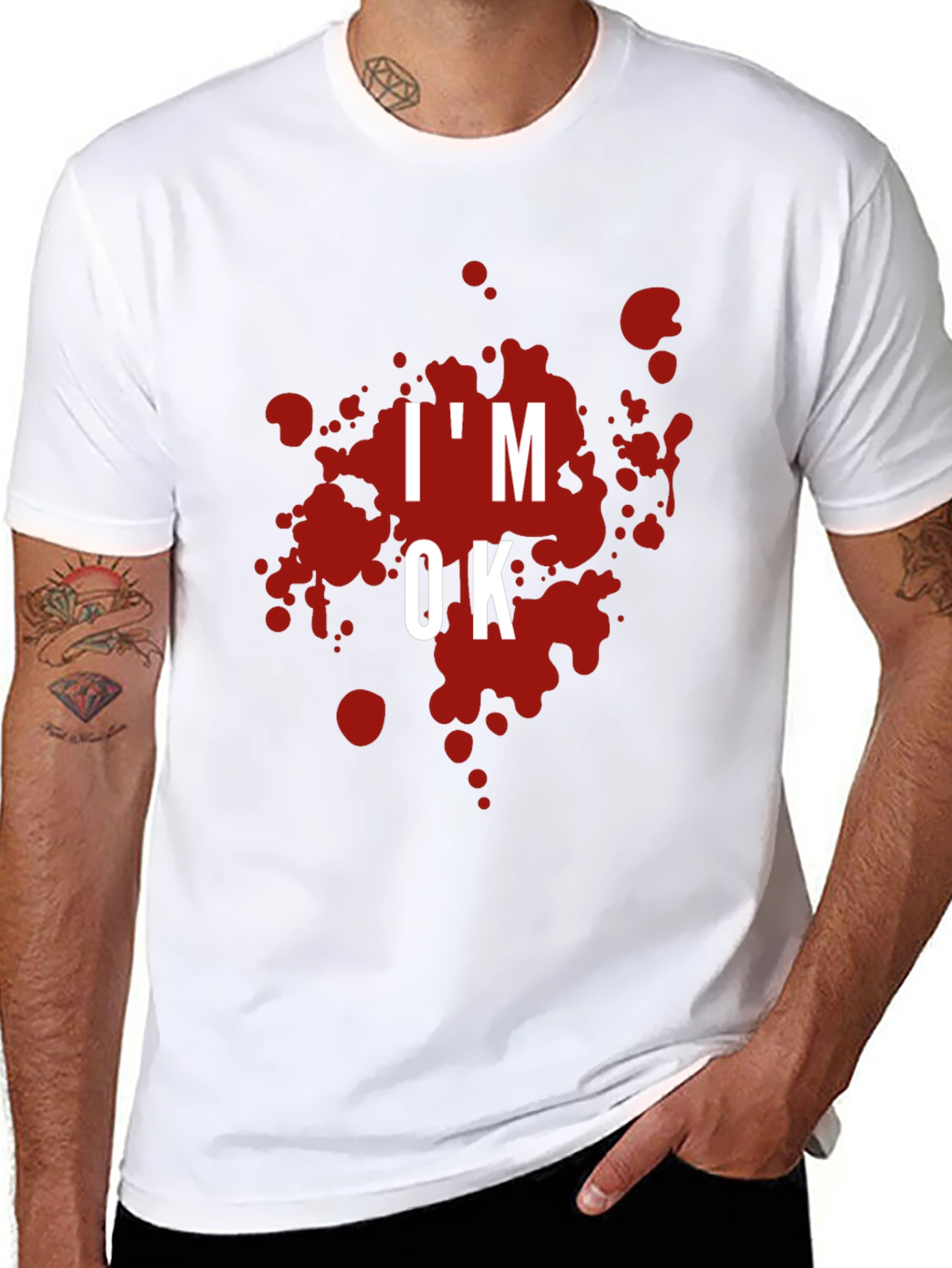 Im OK Blood Splatter Graphic T-Shirt