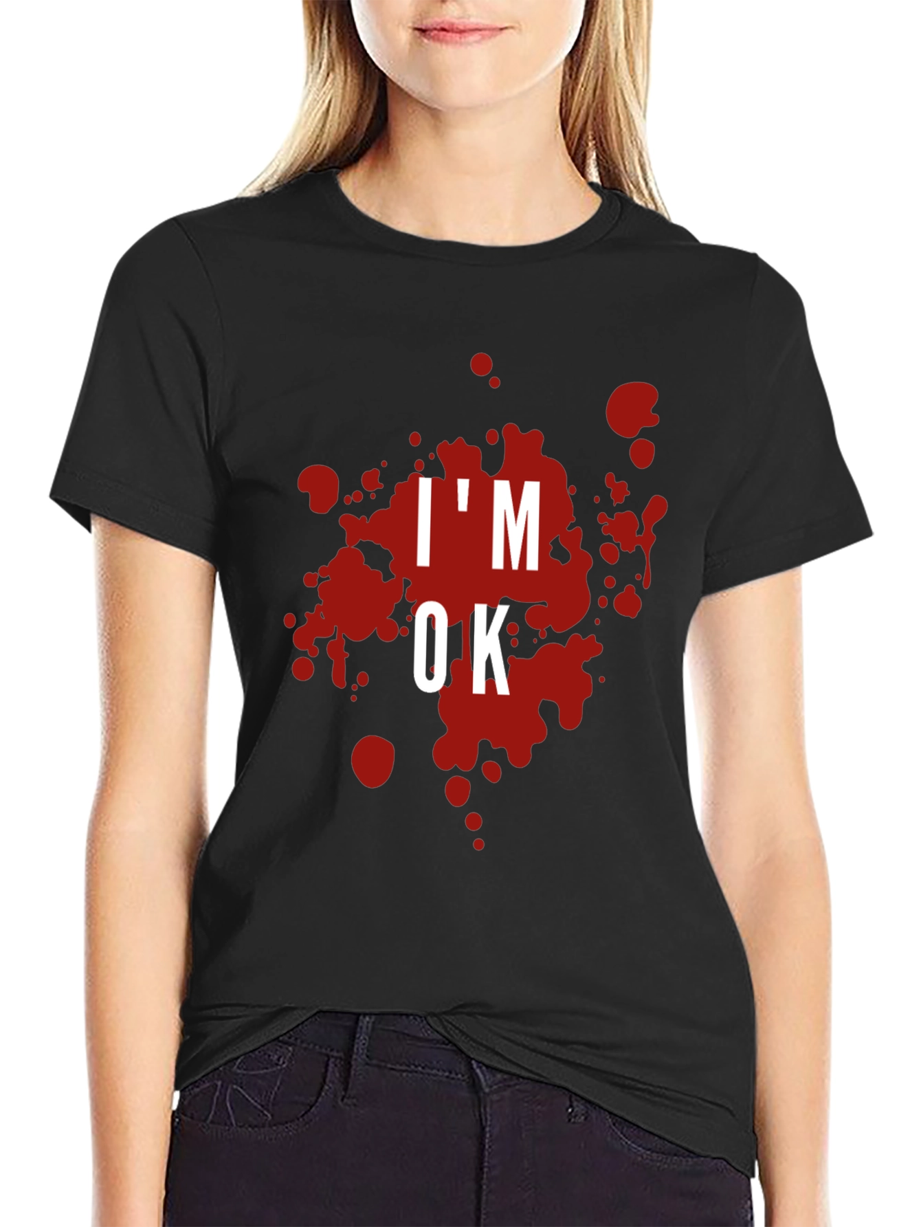 Im OK Blood Splatter Graphic T-Shirt
