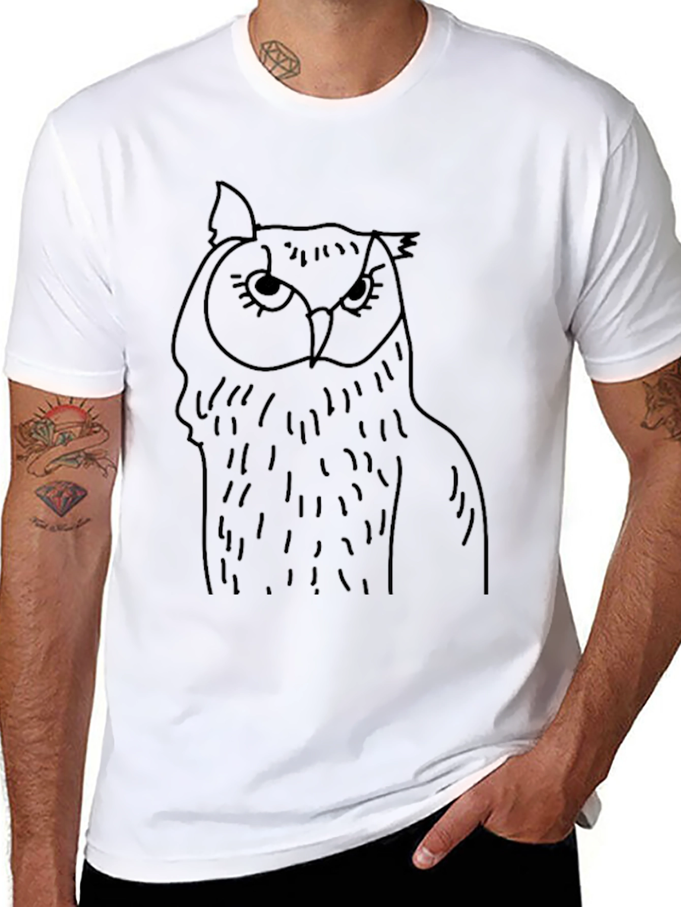 Owl Graphic Tee - Mens Black T-Shirt
