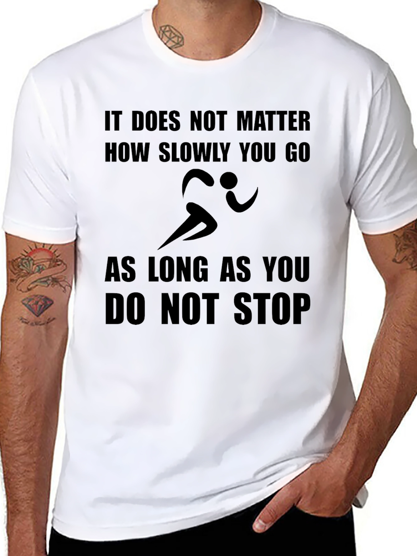 Motivational Runner T-Shirt - Never Stop