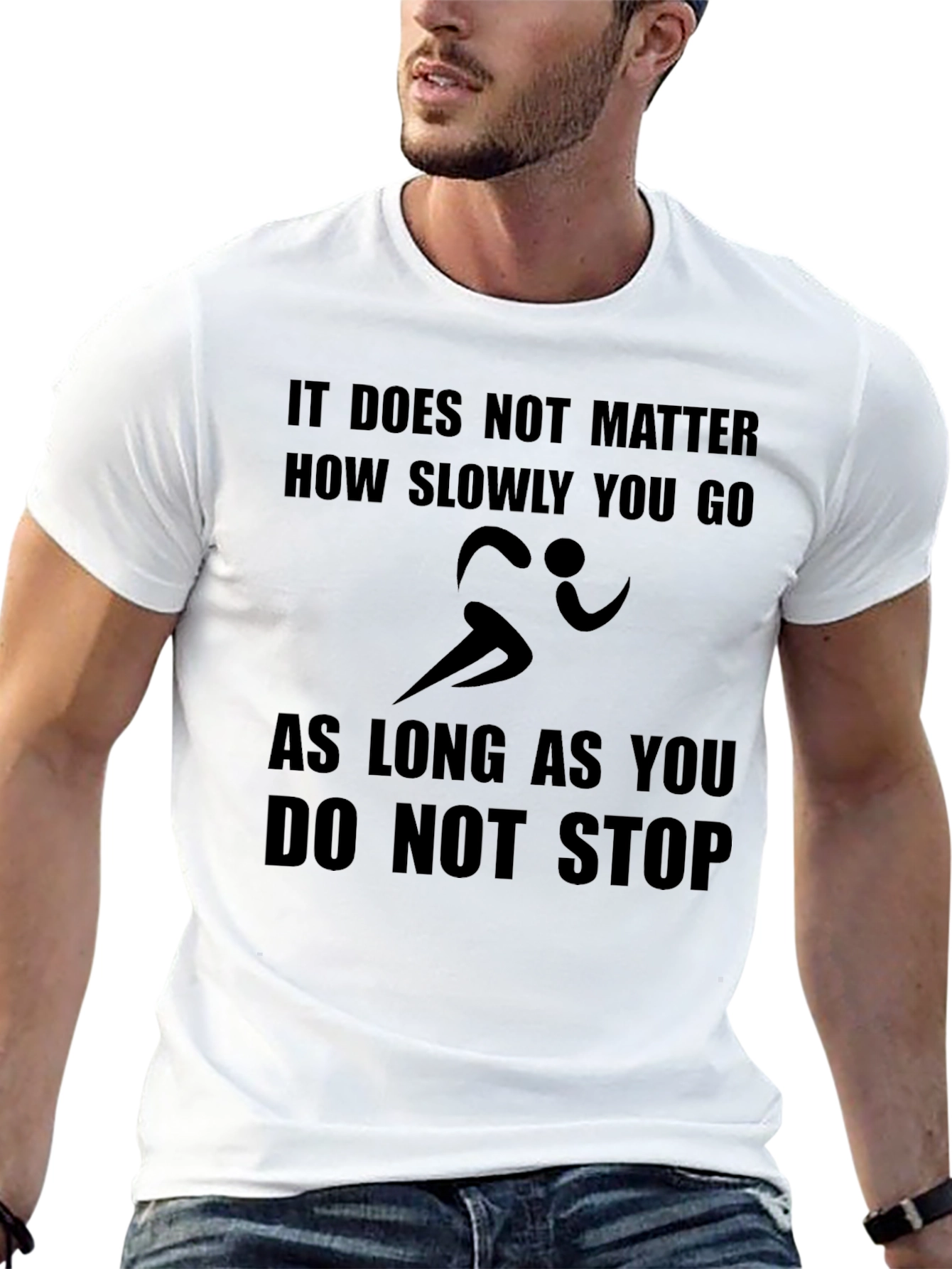 Motivational Runner T-Shirt - Never Stop