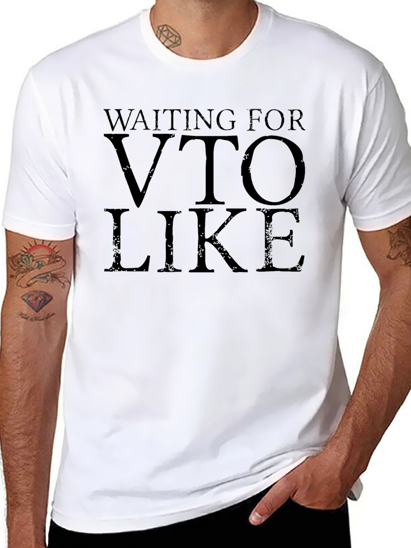 Waiting for VTO Like Black T-Shirt