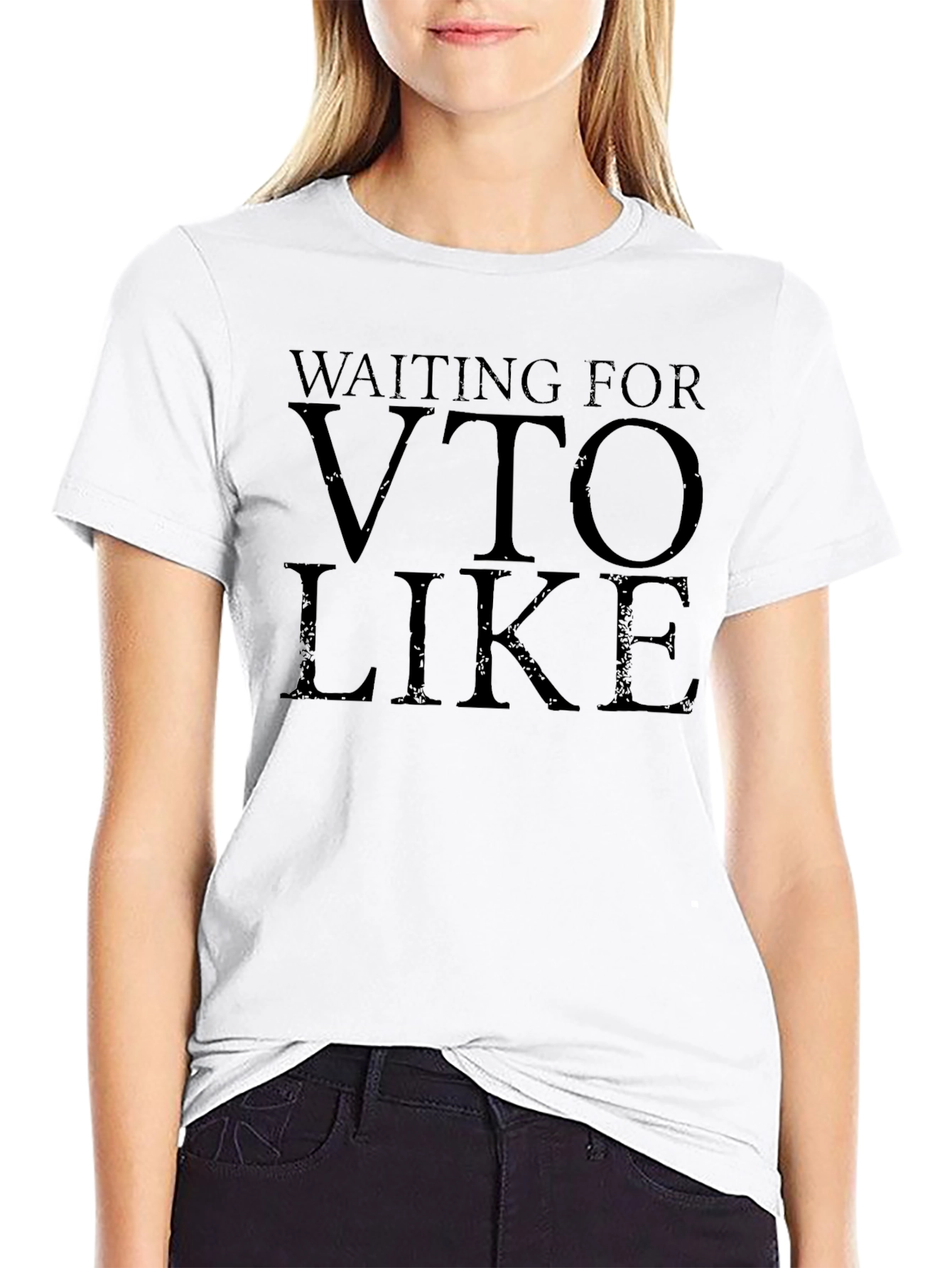 Waiting for VTO Like Black T-Shirt