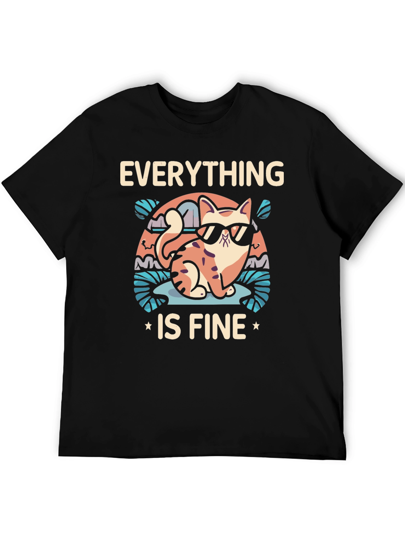 Everything Is Fine Cat T-Shirt