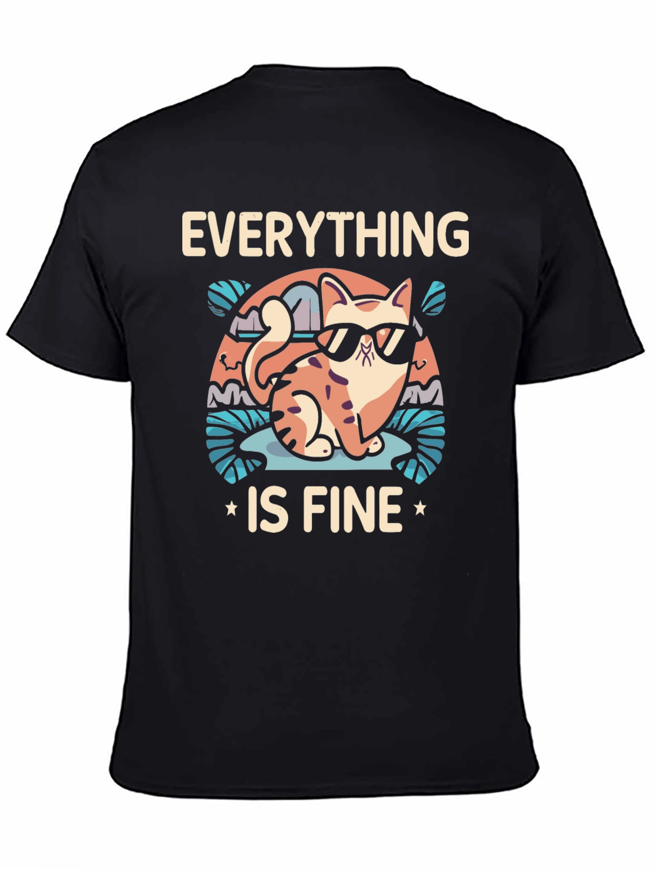 Everything Is Fine Cat T-Shirt