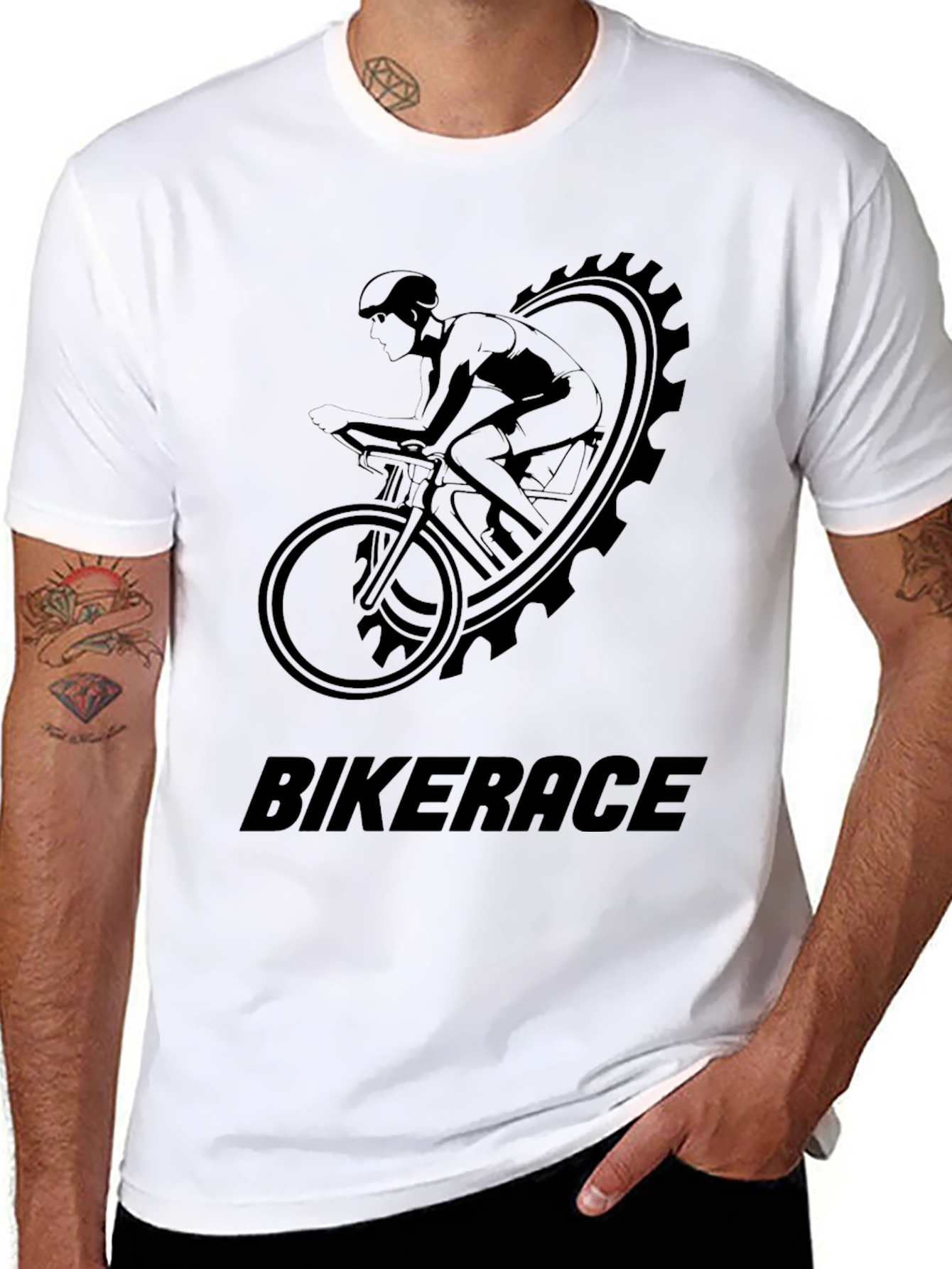 Bike Race T-Shirt - Black Cycling Design Tee